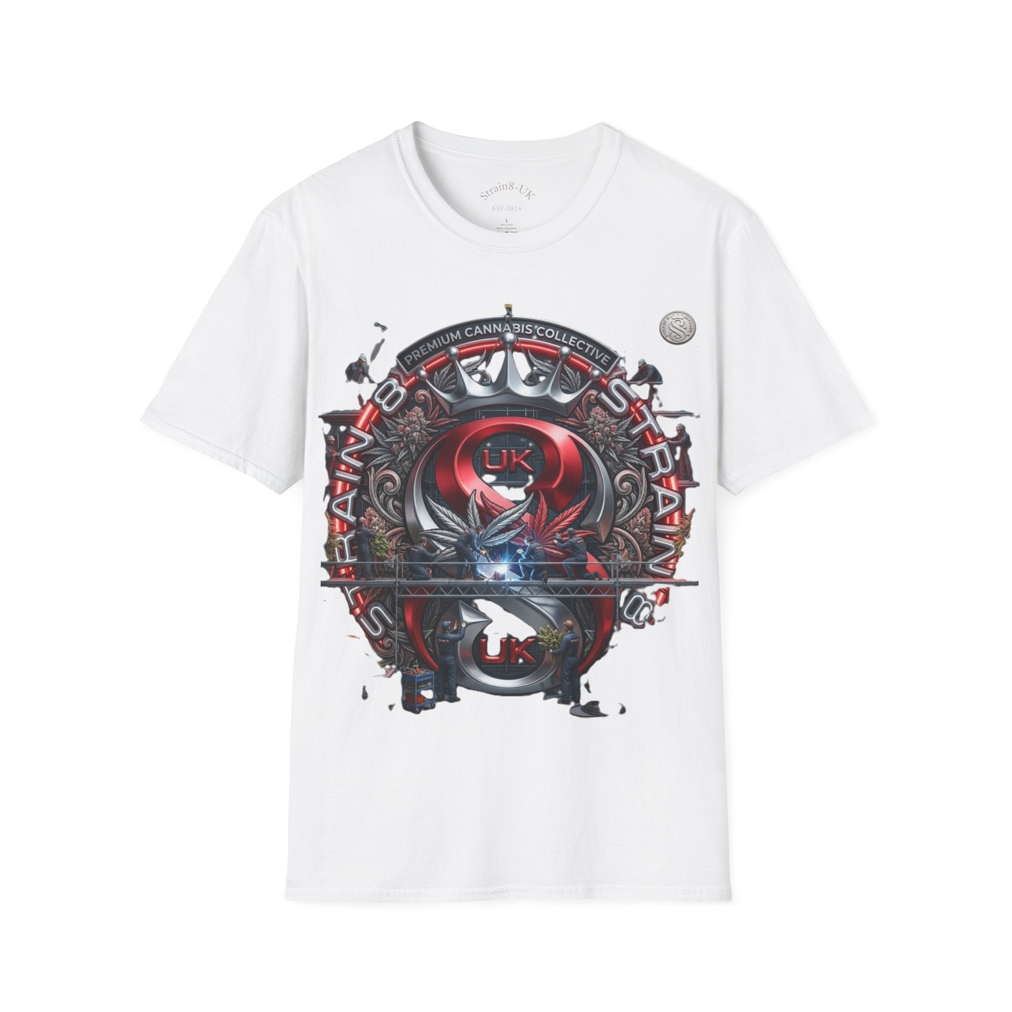 Strain8-UK Under construction T-Shirt — S8-UK in design Crest Design