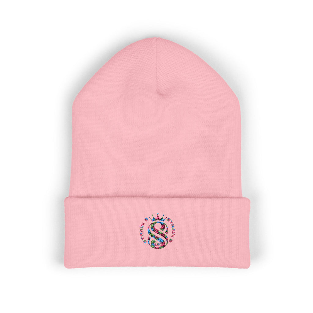 Embroidered Graffiti S8-UK Logo Cuffed Beanie — Cozy Knit Winter Hat