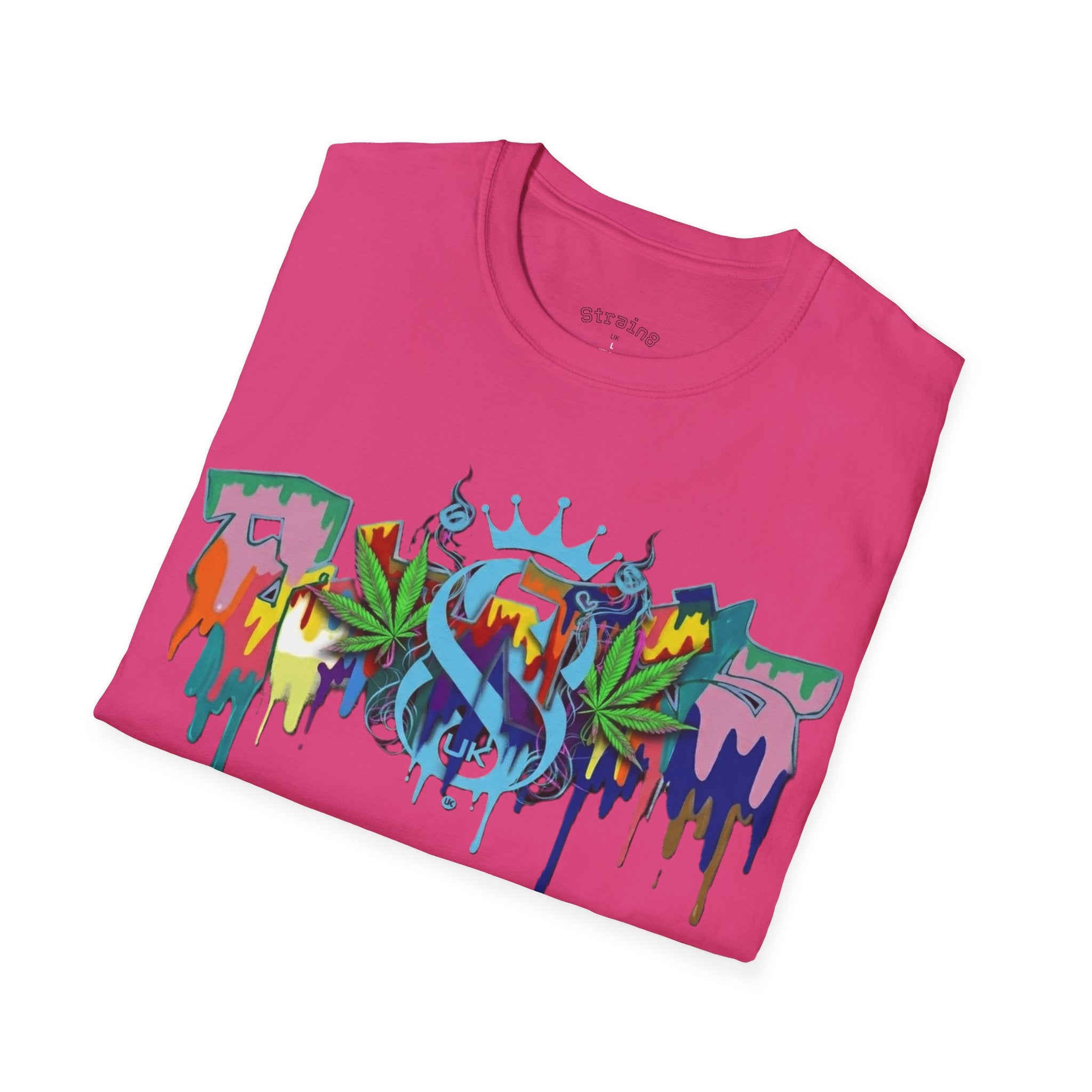 Graffiti Leaf S8-UK T-Shirt — Colorful Street Art Tee