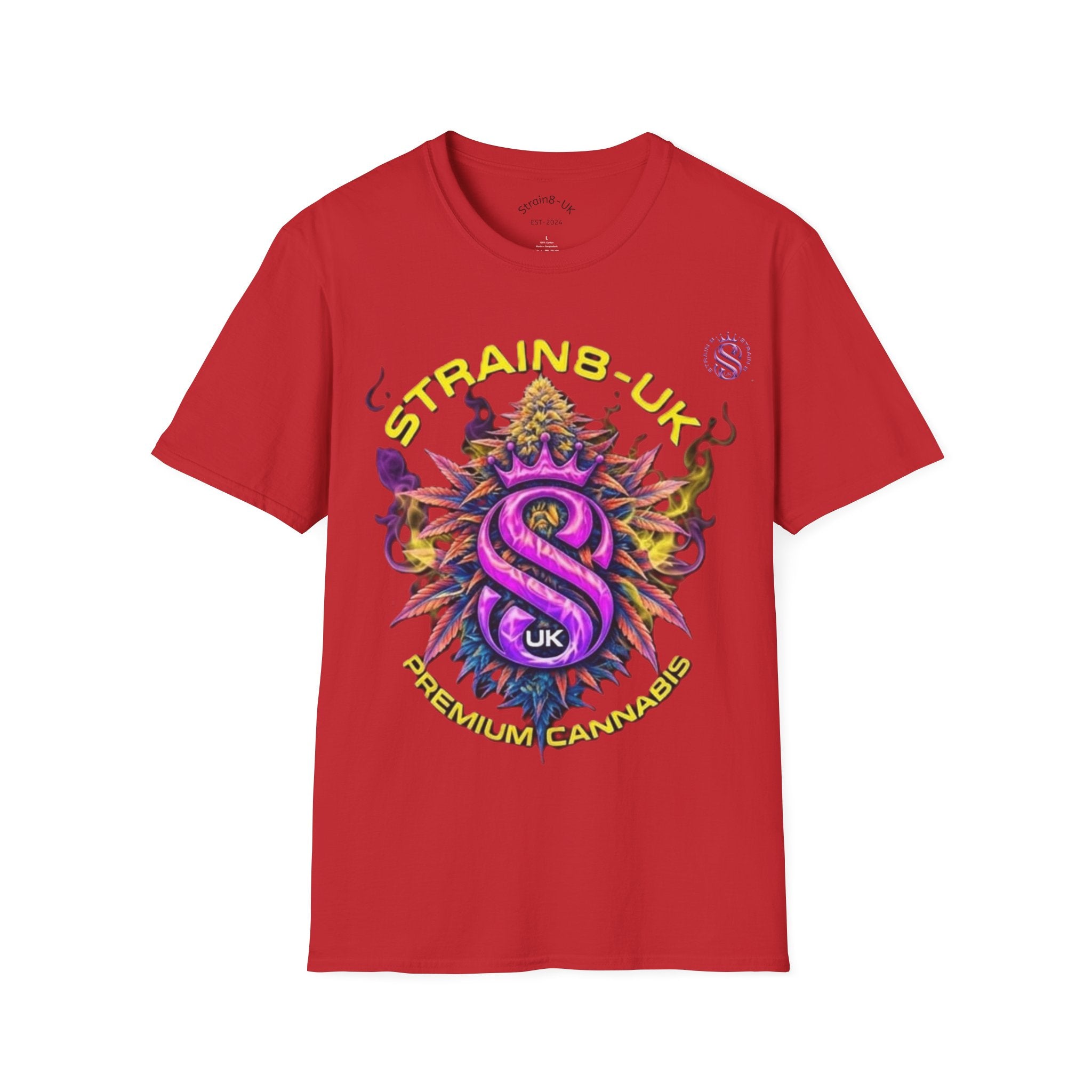 Strain8-UK T-Shirt — Strain8-UK Colourful Psychedelic Logo Tee