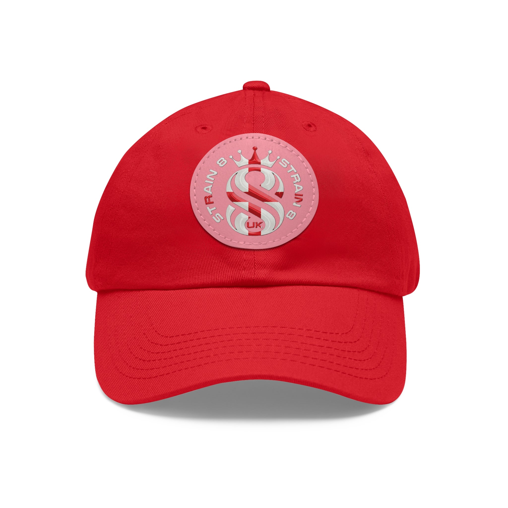 Leather Patch Dad Hat — Round Strain8-UK Cap for Casual Streetwear