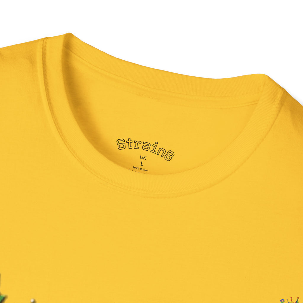 Strain8-UK Psychedelic Crown S8 Logo T-Shirt — Colorful Abstract Graphic Tee