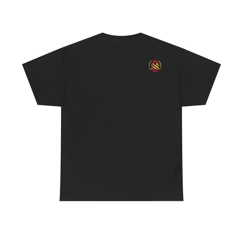 Strain8-UK Dreams 2024 St george cross & spanish flag original logo Tee — Graphic Band Tour Style T‑Shirt