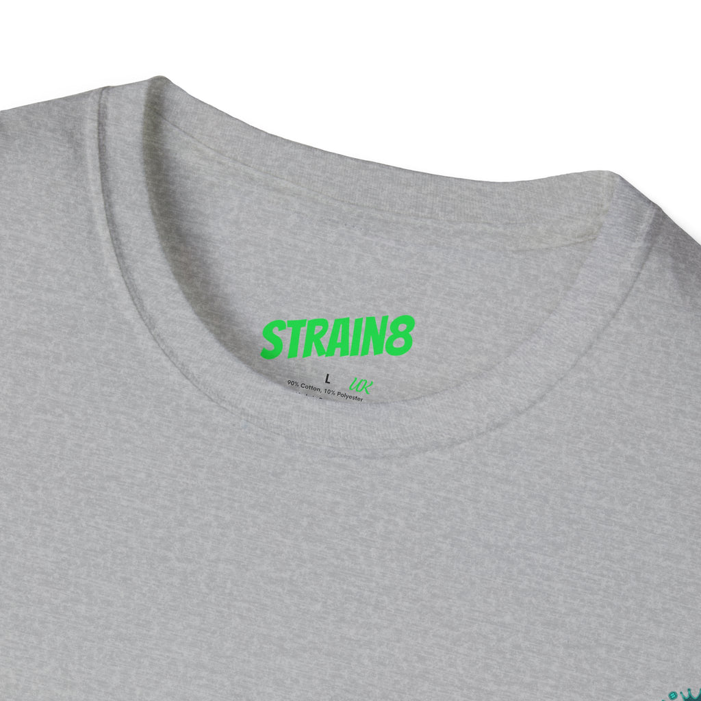 Minimal White T‑Shirt with Small Strain8-UK Chest Emblem — Classic Casual Tee