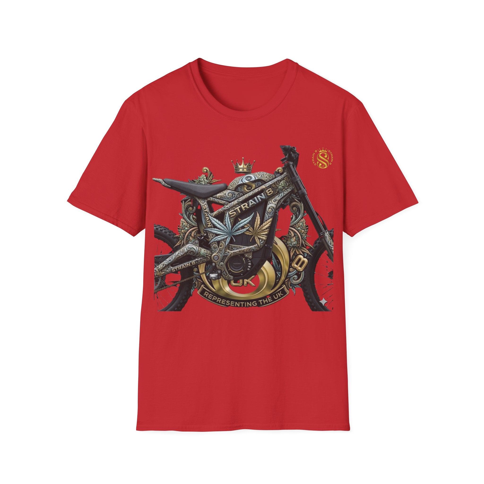 Motorcycle S8-UK Crown Graphic T-Shirt — Vintage Bike Emblem Tee