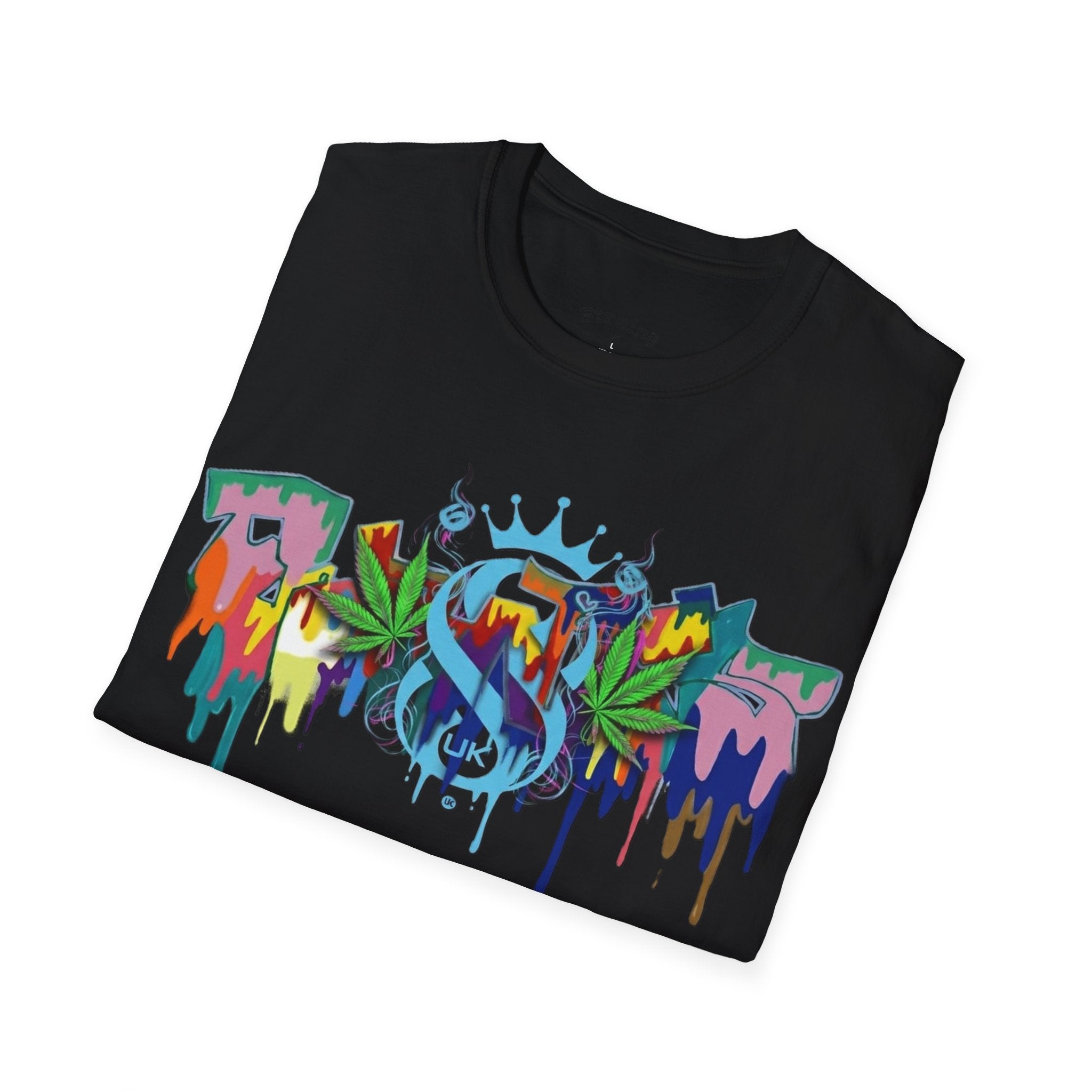 Graffiti Leaf S8-UK T-Shirt — Colorful Street Art Tee