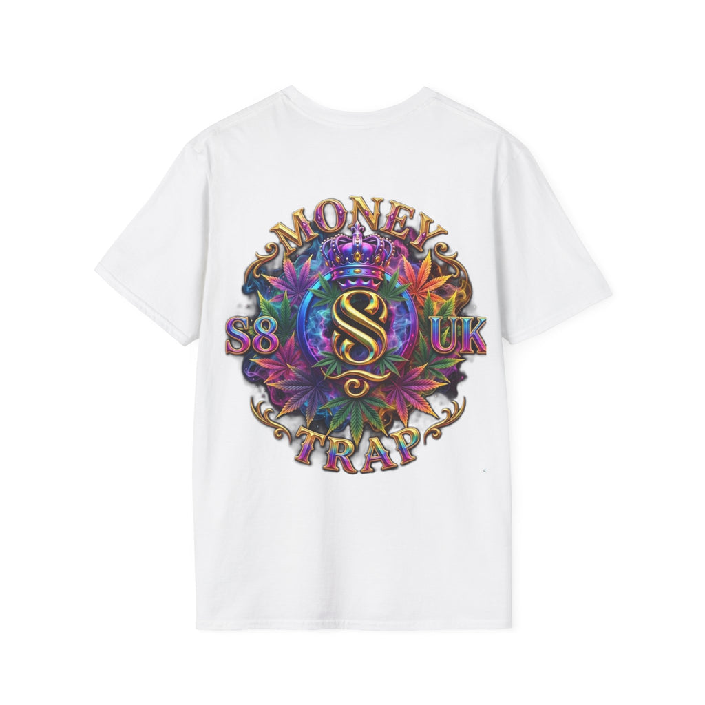 Money Trap Graphic T-Shirt — Crowned 'S8-UK' Logo Stoner/Streetwear