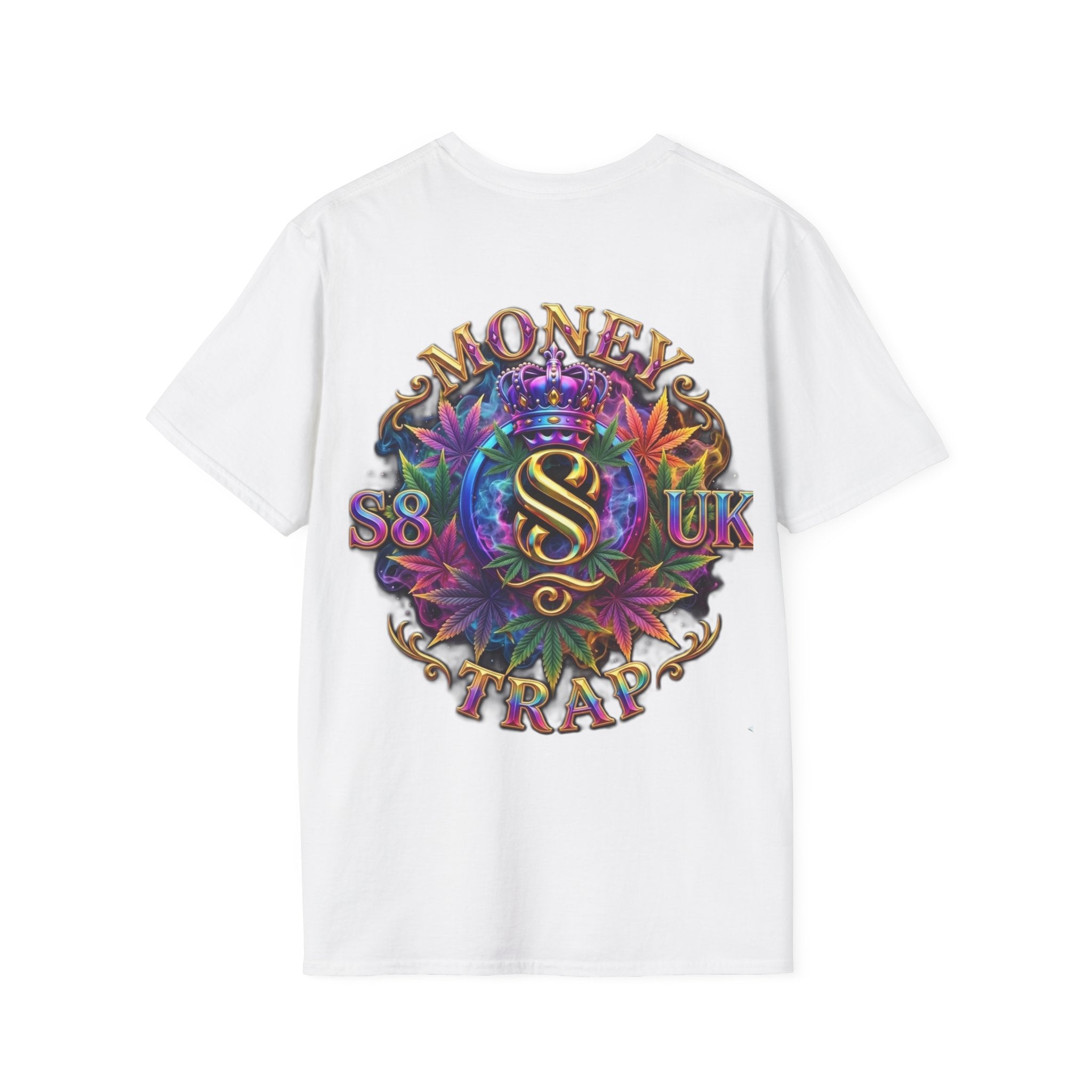 Money Trap Graphic T-Shirt — Crowned 'S8-UK' Logo Stoner/Streetwear