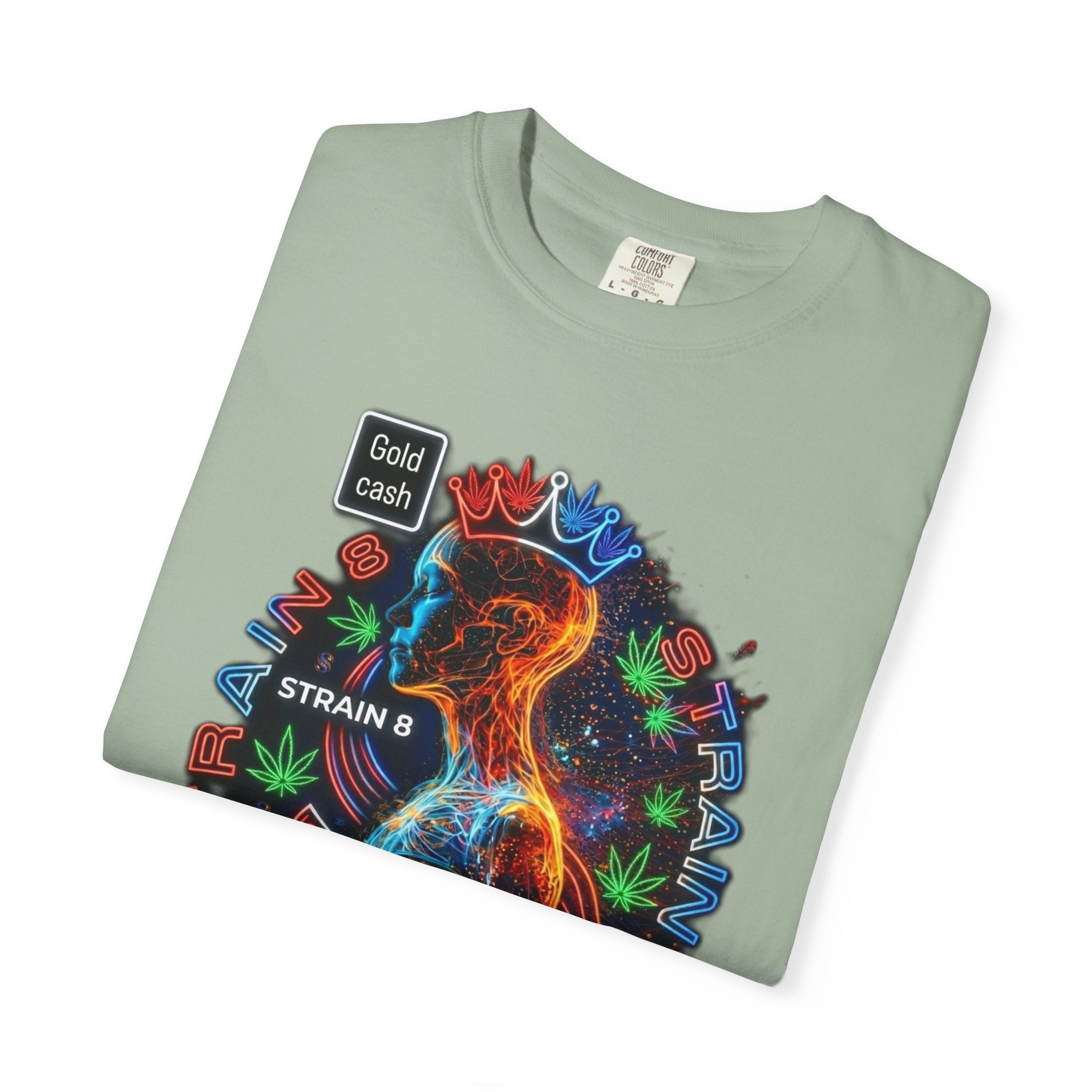 T-Shirt — Psychedelic Crowned Female Energy Glow, Freedom to Grow Graphic Tee (Strain8-UK)