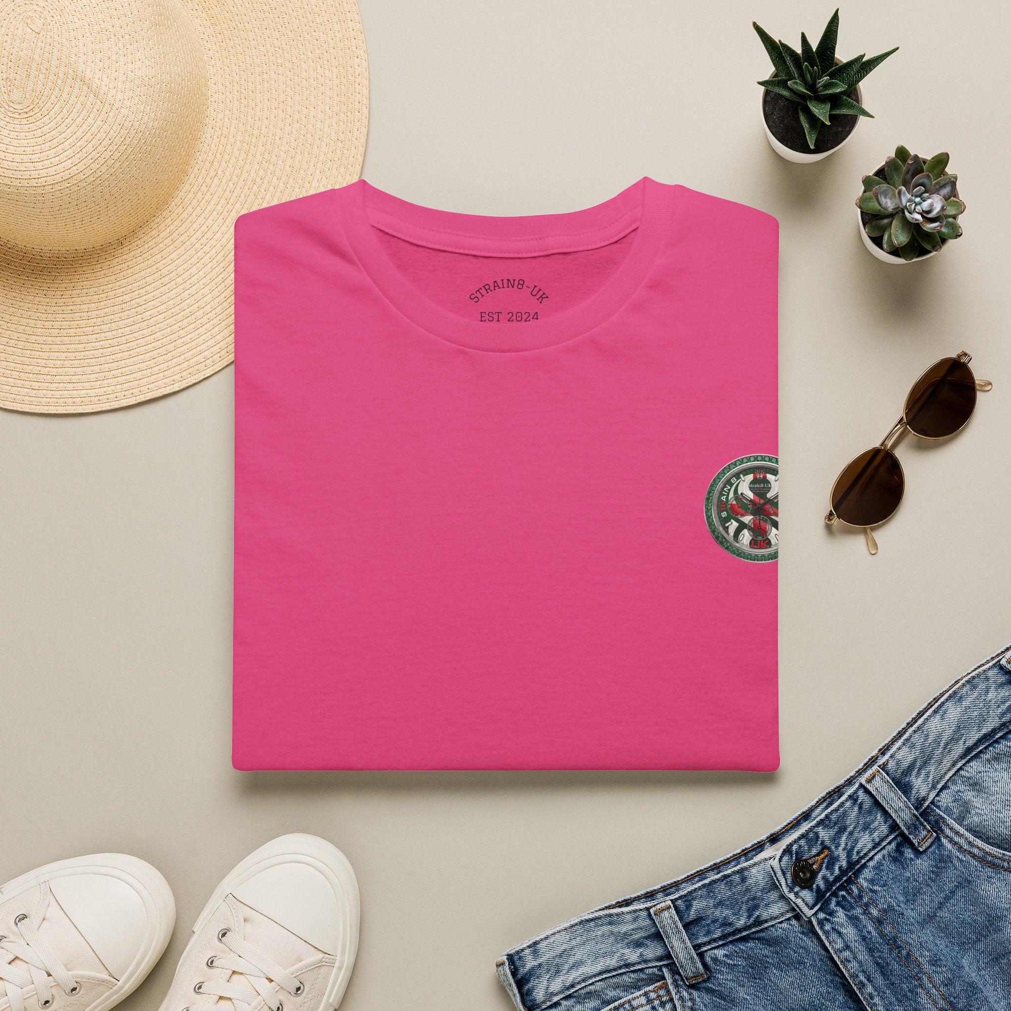 Strain8-UK Watch Face Design T‑Shirt — Nautical Travel Vibes In Emerald Green
