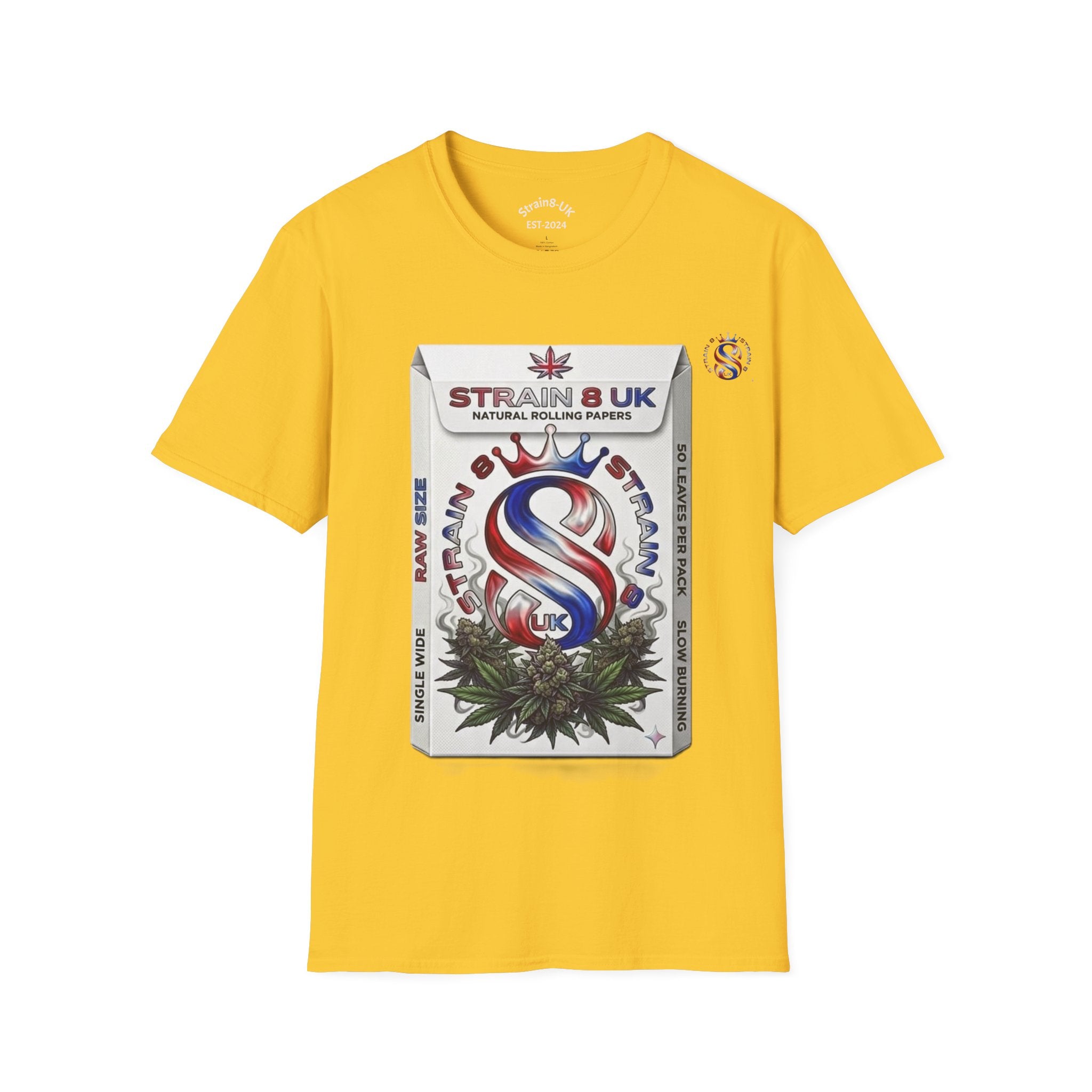 Strain8-UK Rizla box high quality T-Shirt design S8-UK Logo mixed in Tee