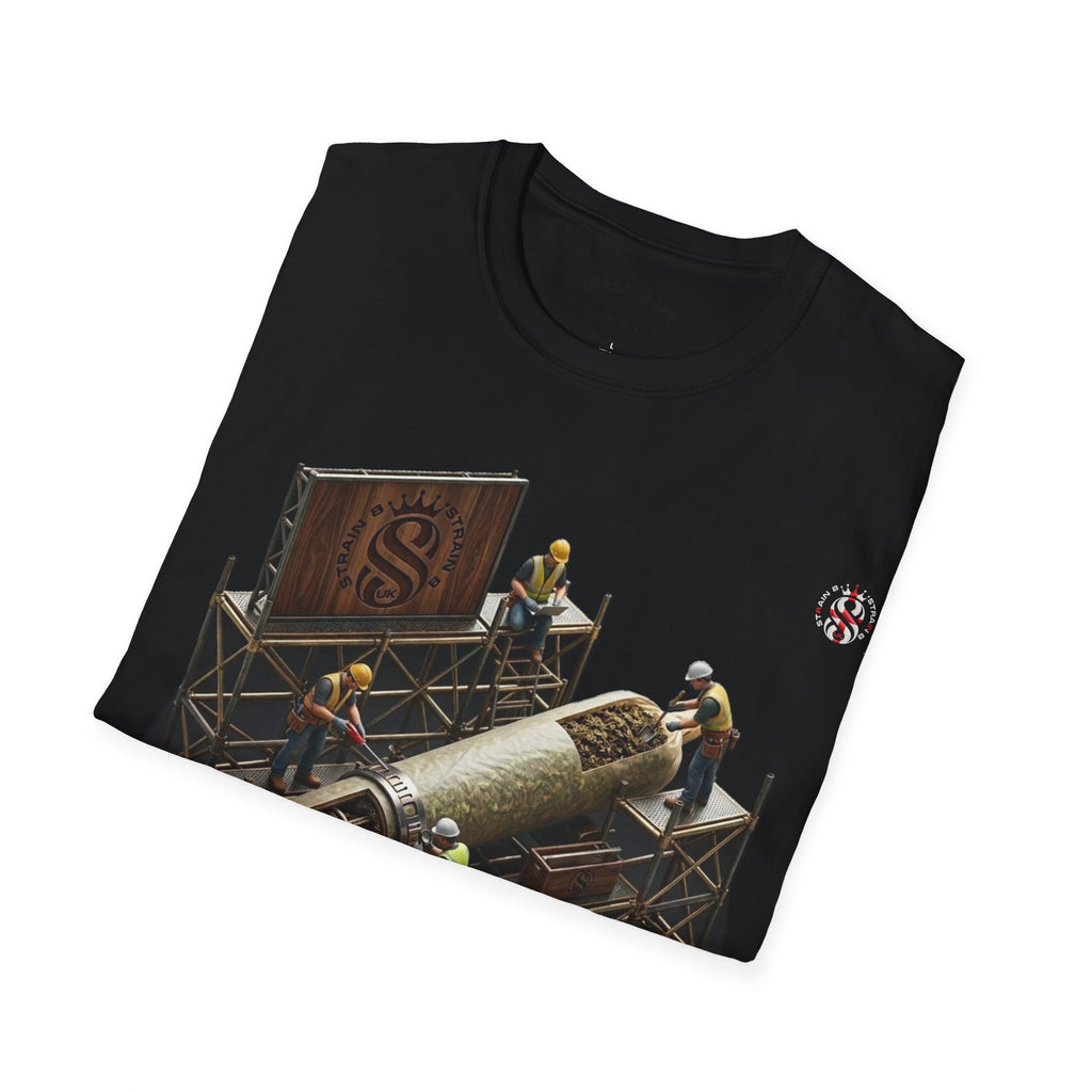 Aerospace Restoration S8-UK Crew T-Shirt — Rocket Repair Workshop Illustration