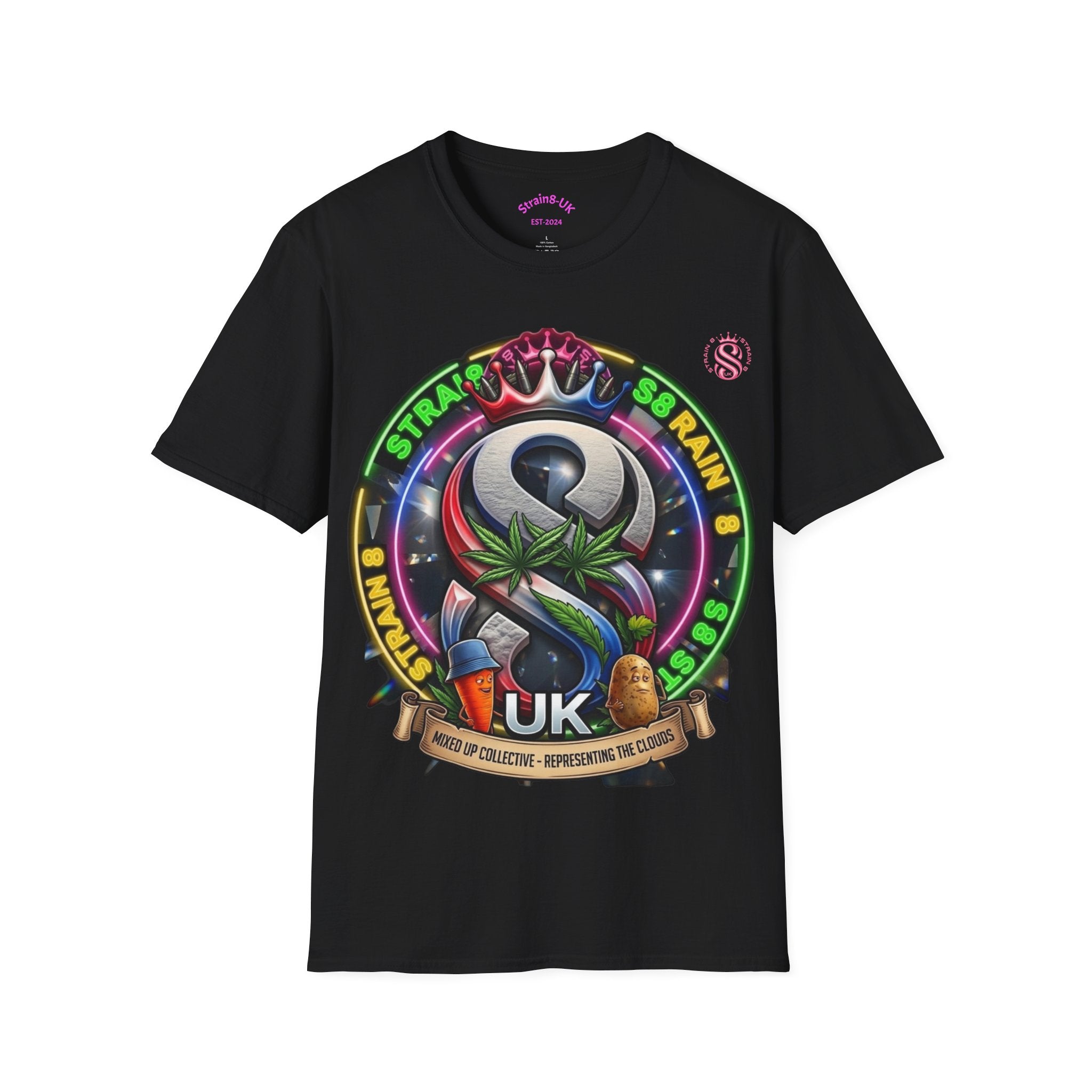 Strain8-UK Ted&Fred Special UK Logo T-Shirt — Cannabis Emblem Graphic Tee
