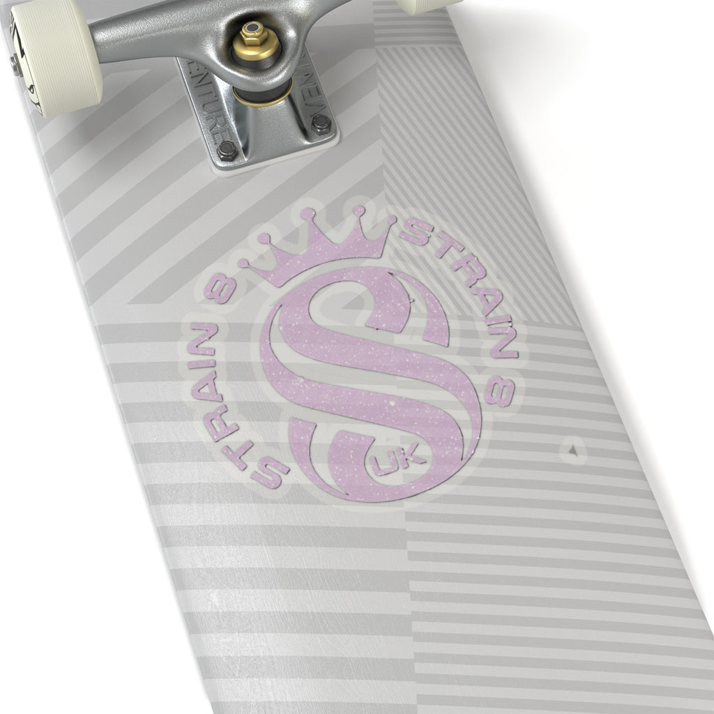 Strain8-UK S8 Crown Kiss-Cut Sticker — Glitter Lilac Logo Sticker