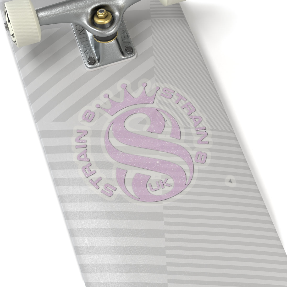 Strain8-UK S8 Crown Kiss-Cut Sticker — Glitter Lilac Logo Sticker