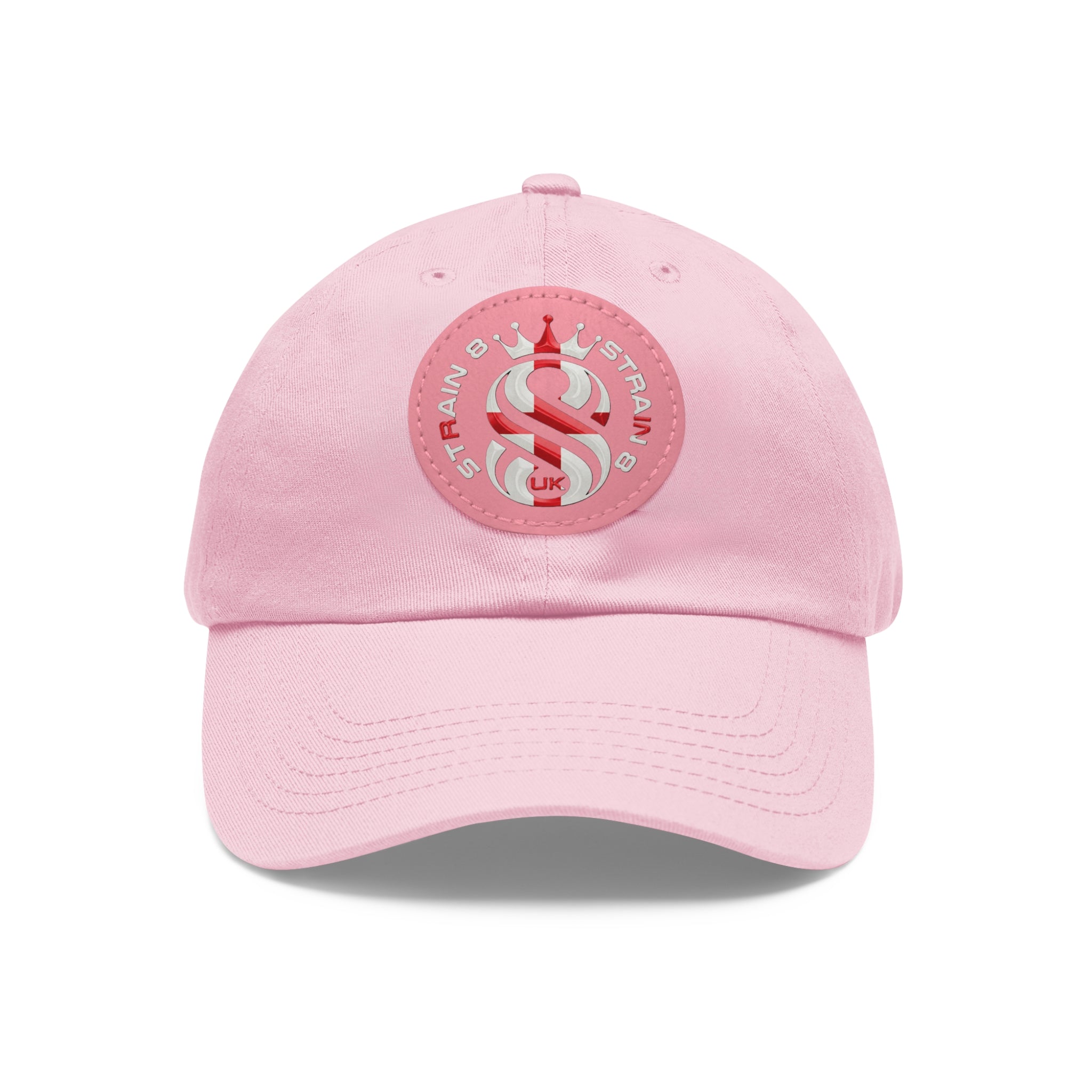 Leather Patch Dad Hat — Round Strain8-UK Cap for Casual Streetwear