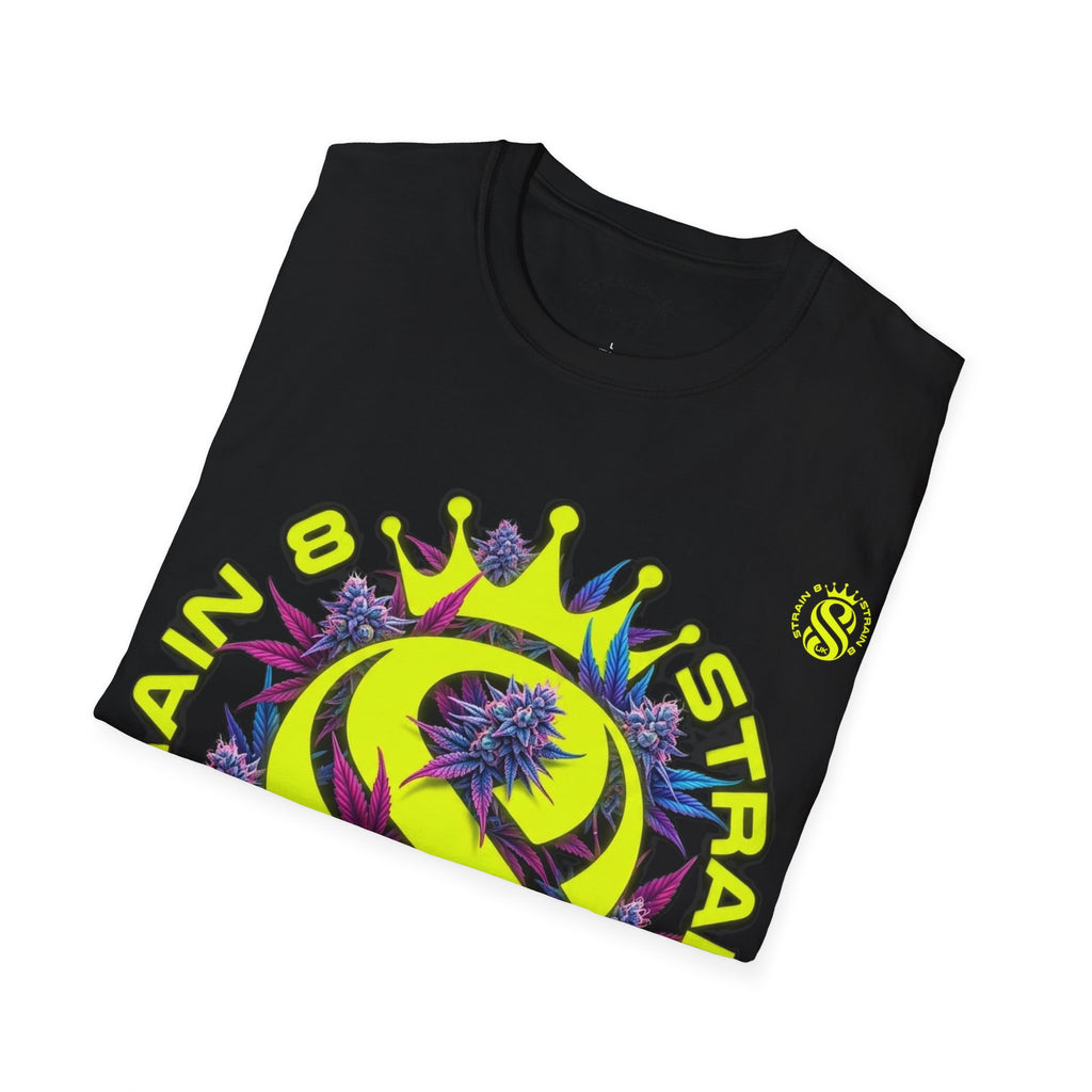 Strain8-UK  T-Shirt — 'Strain8-UK' Crown Cannabis Design with flower T shirt