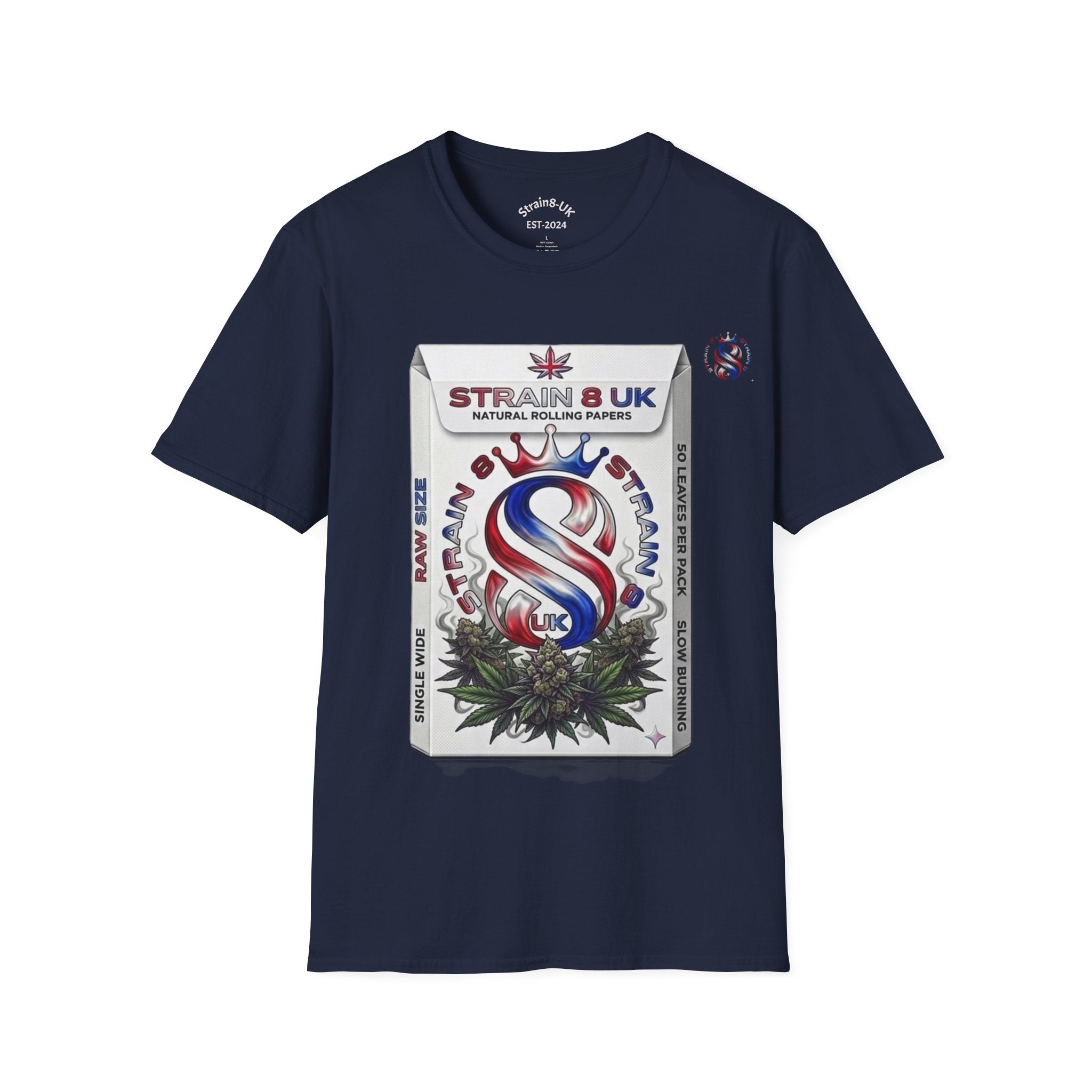 Strain8-UK Rizla box high quality T-Shirt design S8-UK Logo mixed in Tee