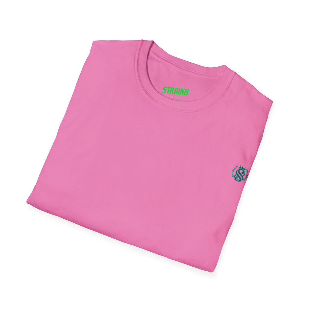 Minimal White T‑Shirt with Small Strain8-UK Chest Emblem — Classic Casual Tee