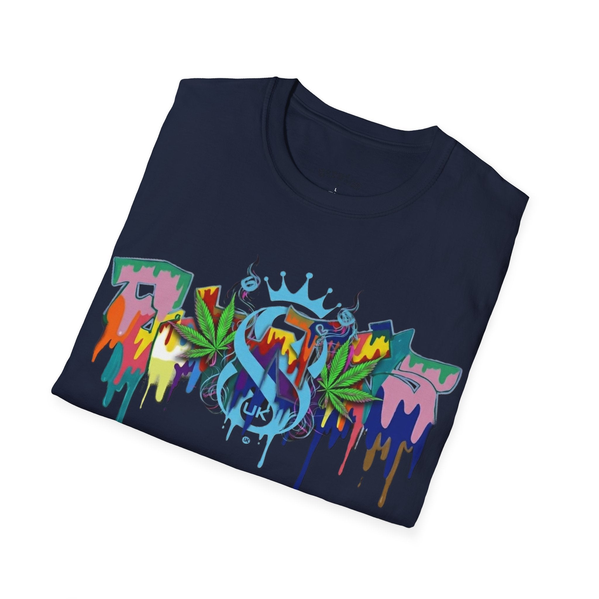 Graffiti Leaf S8-UK T-Shirt — Colorful Street Art Tee
