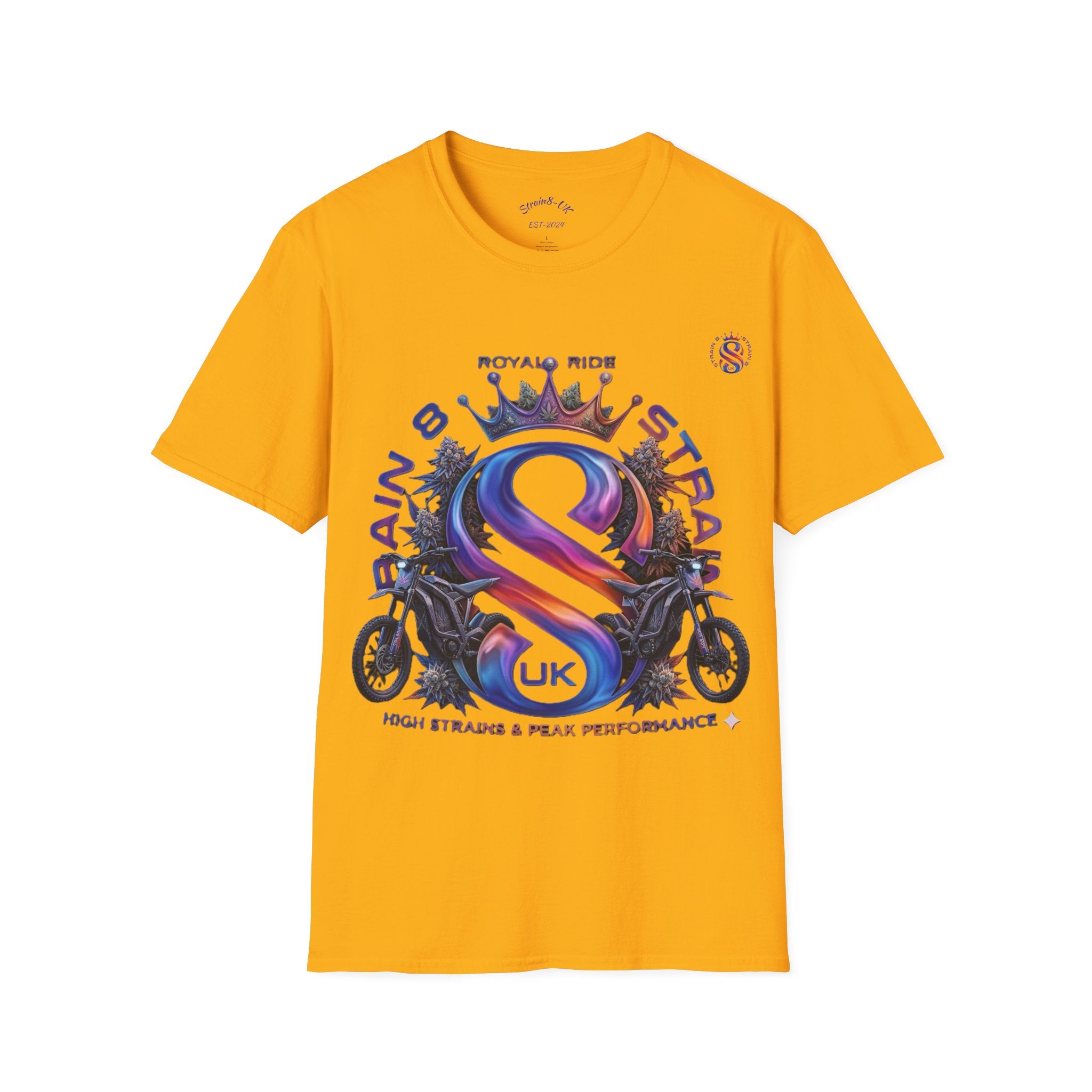 Royal Strain8-UK  Graphic T-Shirt — Bold Crowned "S8-UK" E-Bike Logo Tee