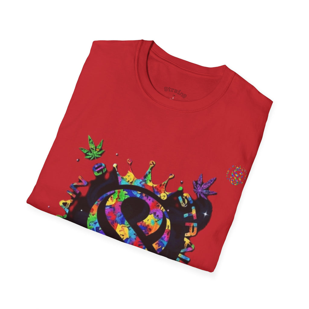 Strain8-UK Psychedelic Crown S8 Logo T-Shirt — Colorful Abstract Graphic Tee