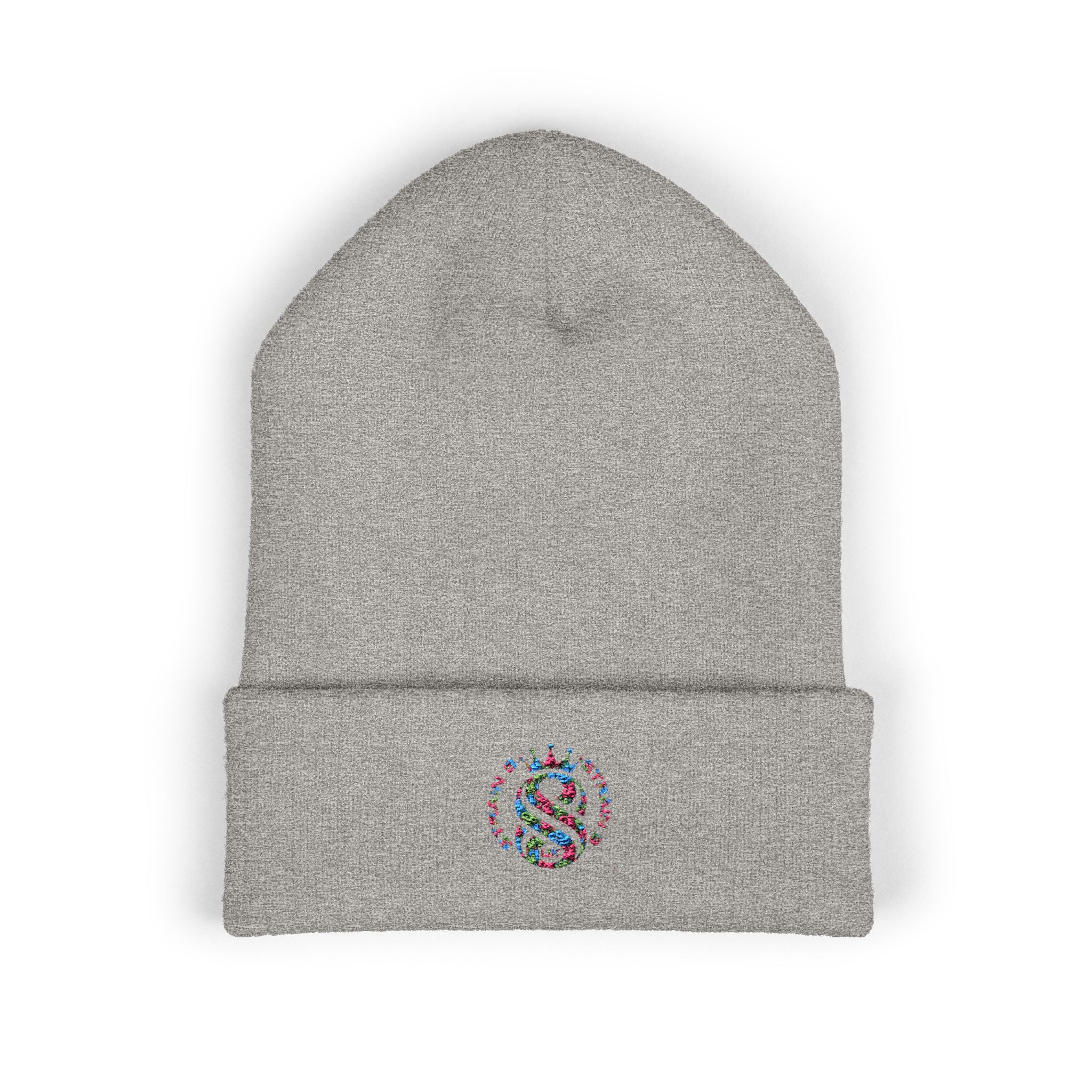 Embroidered Graffiti S8-UK Logo Cuffed Beanie — Cozy Knit Winter Hat