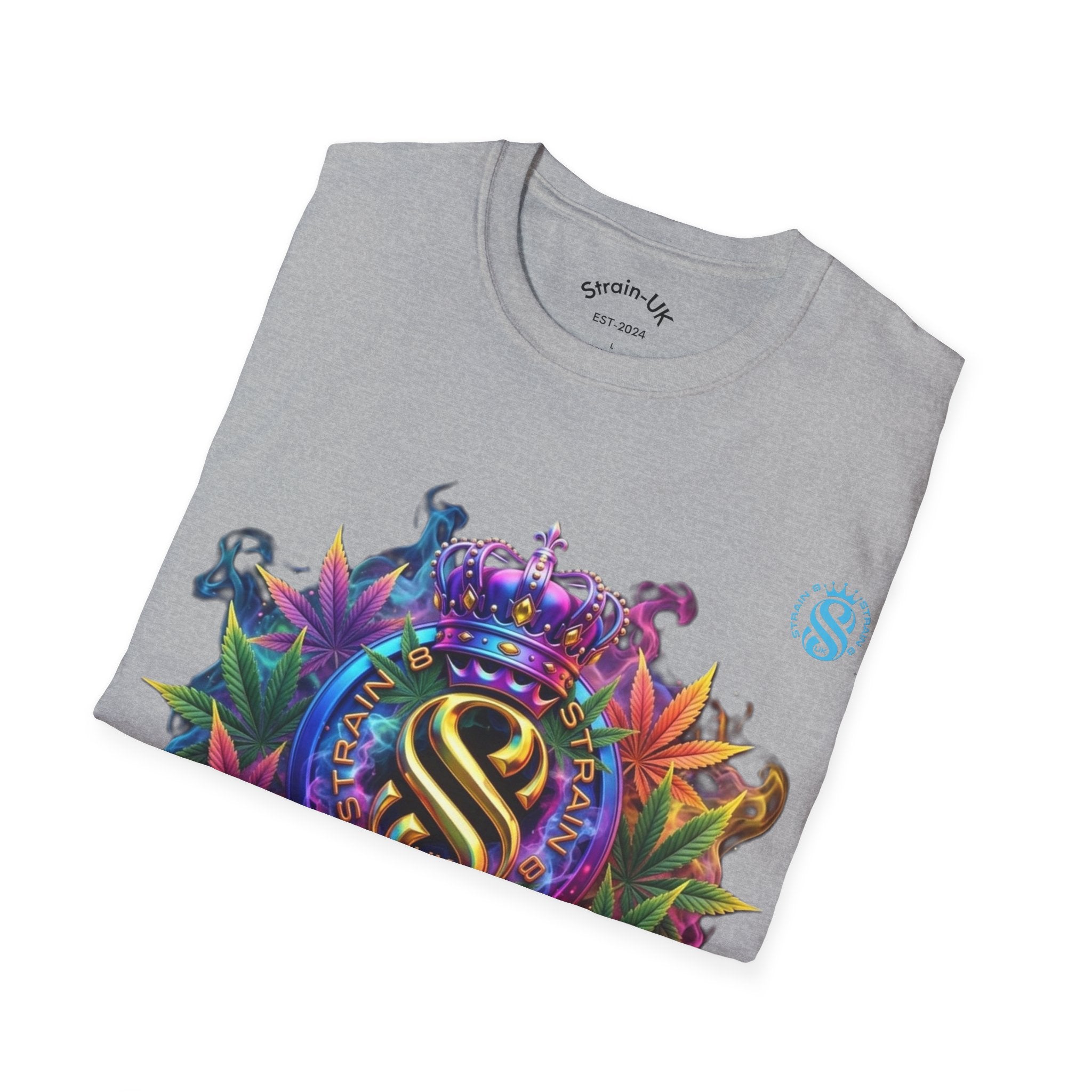 Strain8-UK T-Shirt — Vibrant Floral Design With Original Logo Graphic Tee