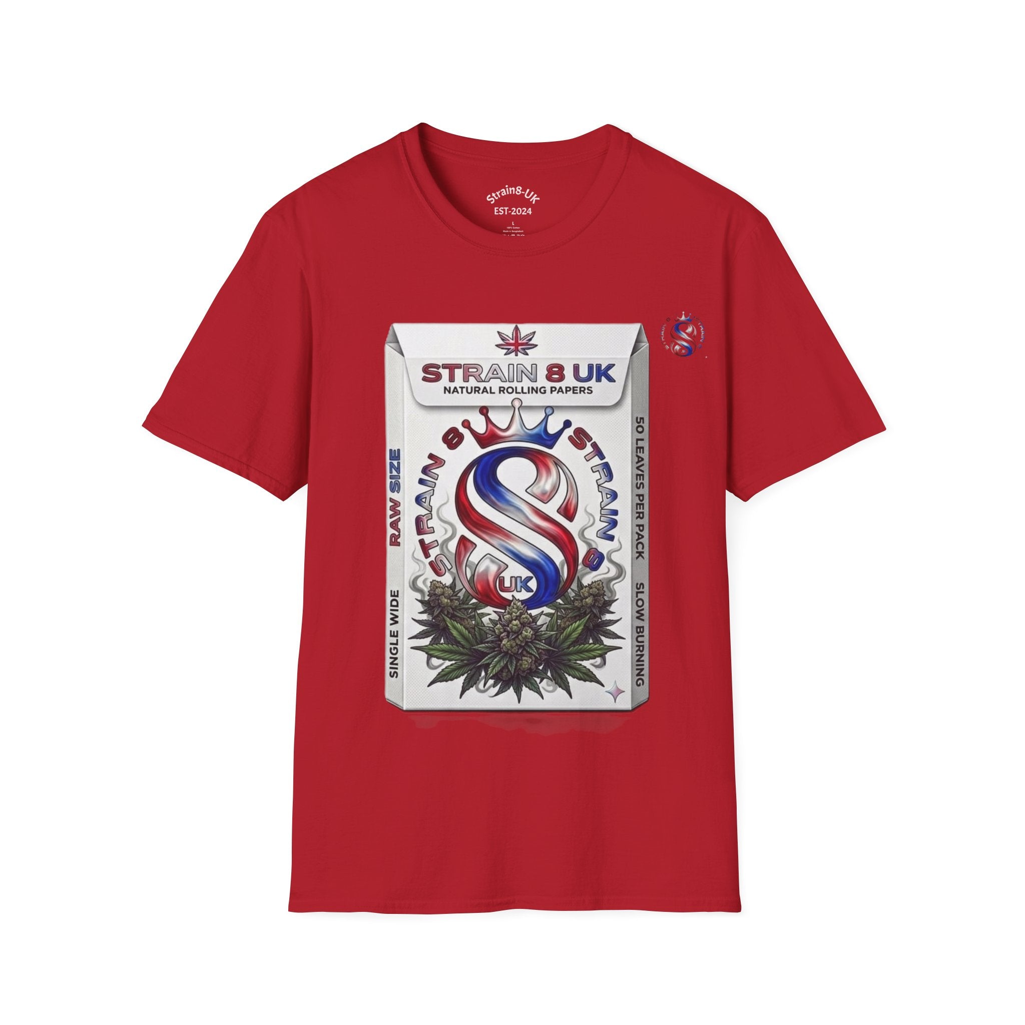 Strain8-UK Rizla box high quality T-Shirt design S8-UK Logo mixed in Tee