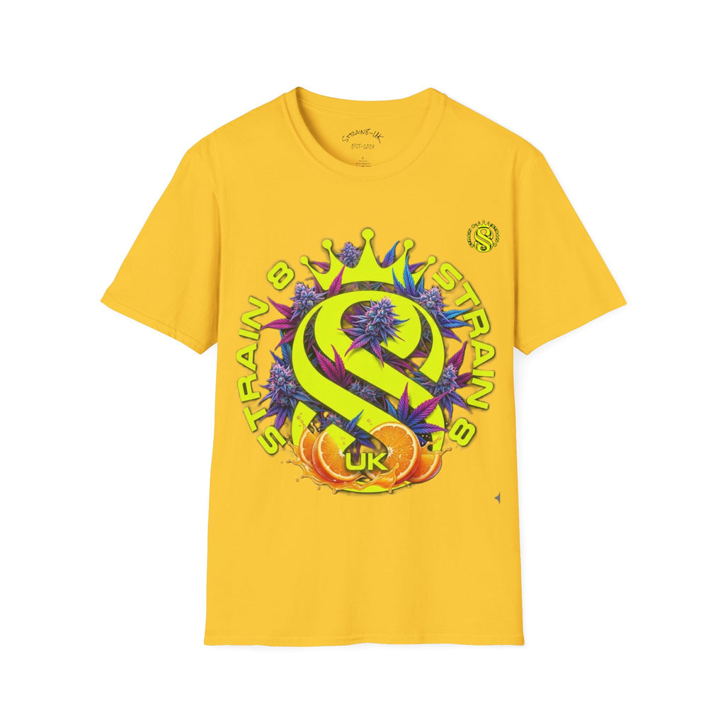 Strain8-UK  T-Shirt — 'Strain8-UK' Crown Cannabis Design with flower T shirt