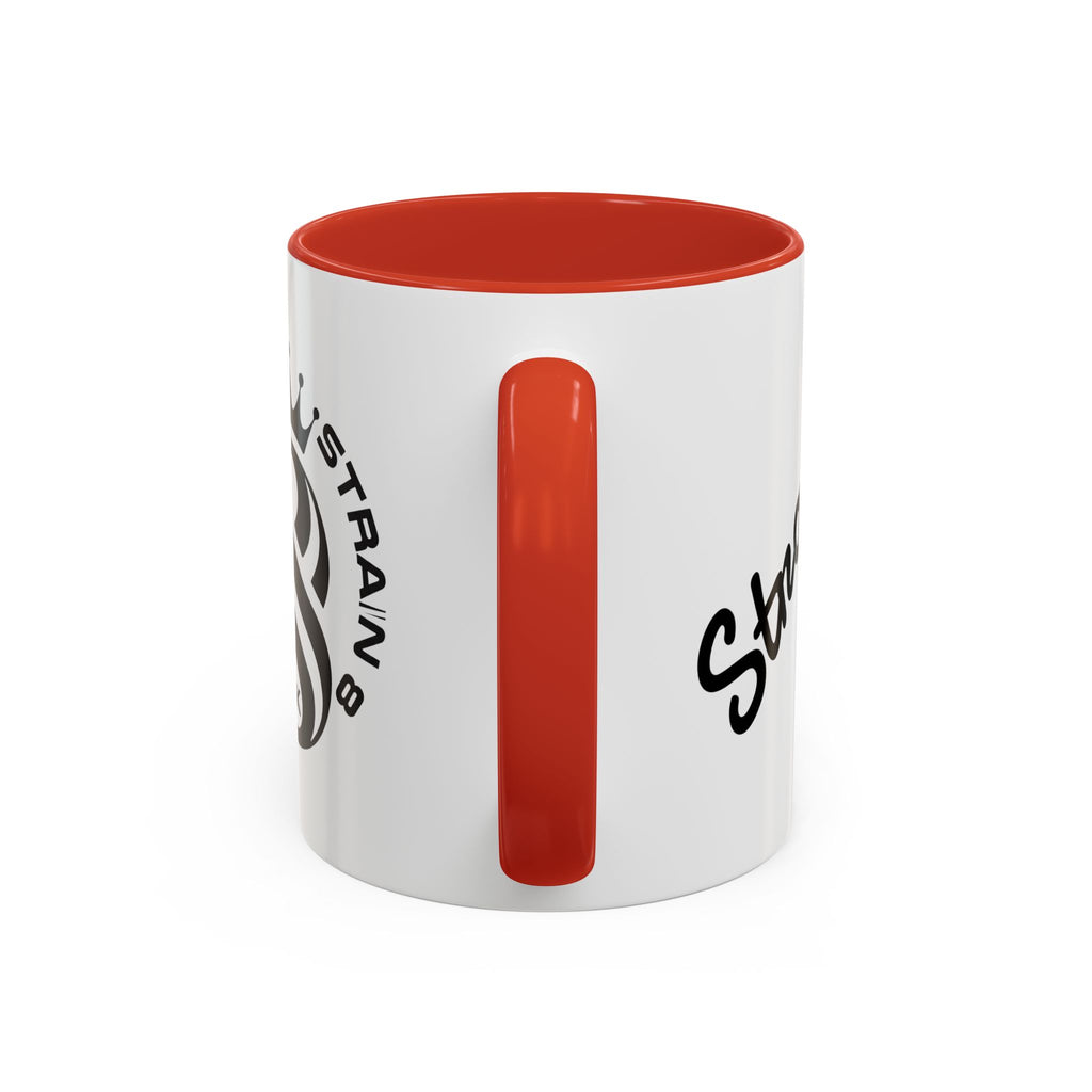 Strain 8 UK Logo Accent Coffee Mug — Crowned S8 Black & White