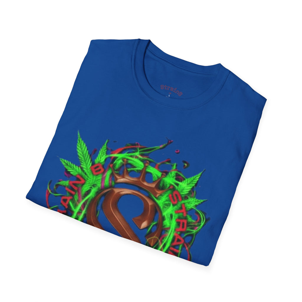 Strain8-UK Chocolate Brown Monogram T‑Shirt — Green Vines Rustic Letter S8 Graphic Tee