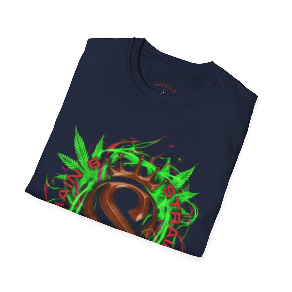 Strain8-UK Chocolate Brown Monogram T‑Shirt — Green Vines Rustic Letter S8 Graphic Tee
