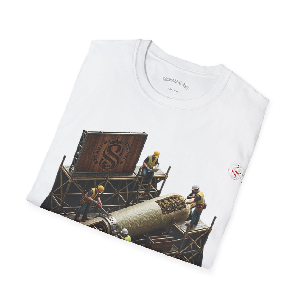 Aerospace Restoration S8-UK Crew T-Shirt — Rocket Repair Workshop Illustration