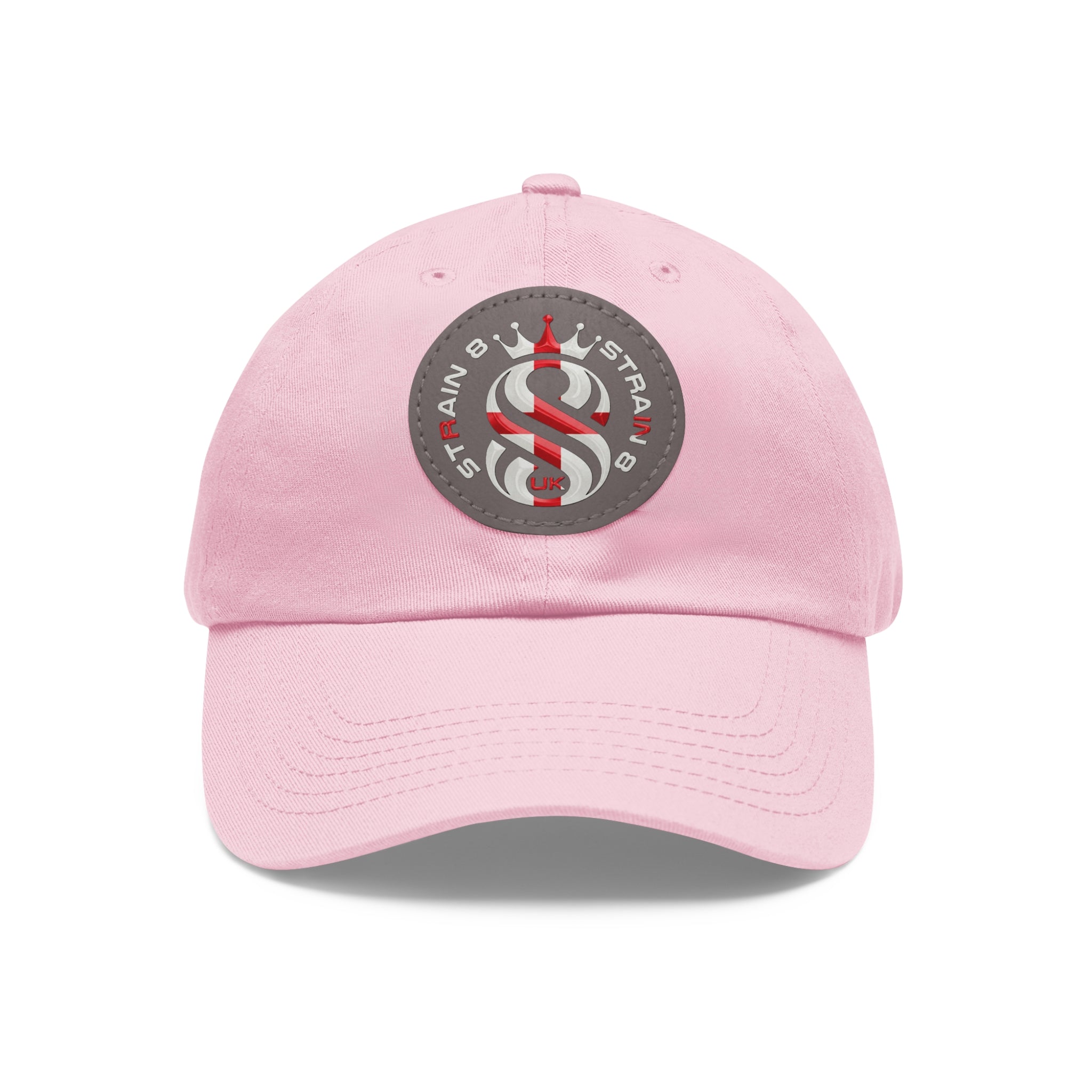 Leather Patch Dad Hat — Round Strain8-UK Cap for Casual Streetwear