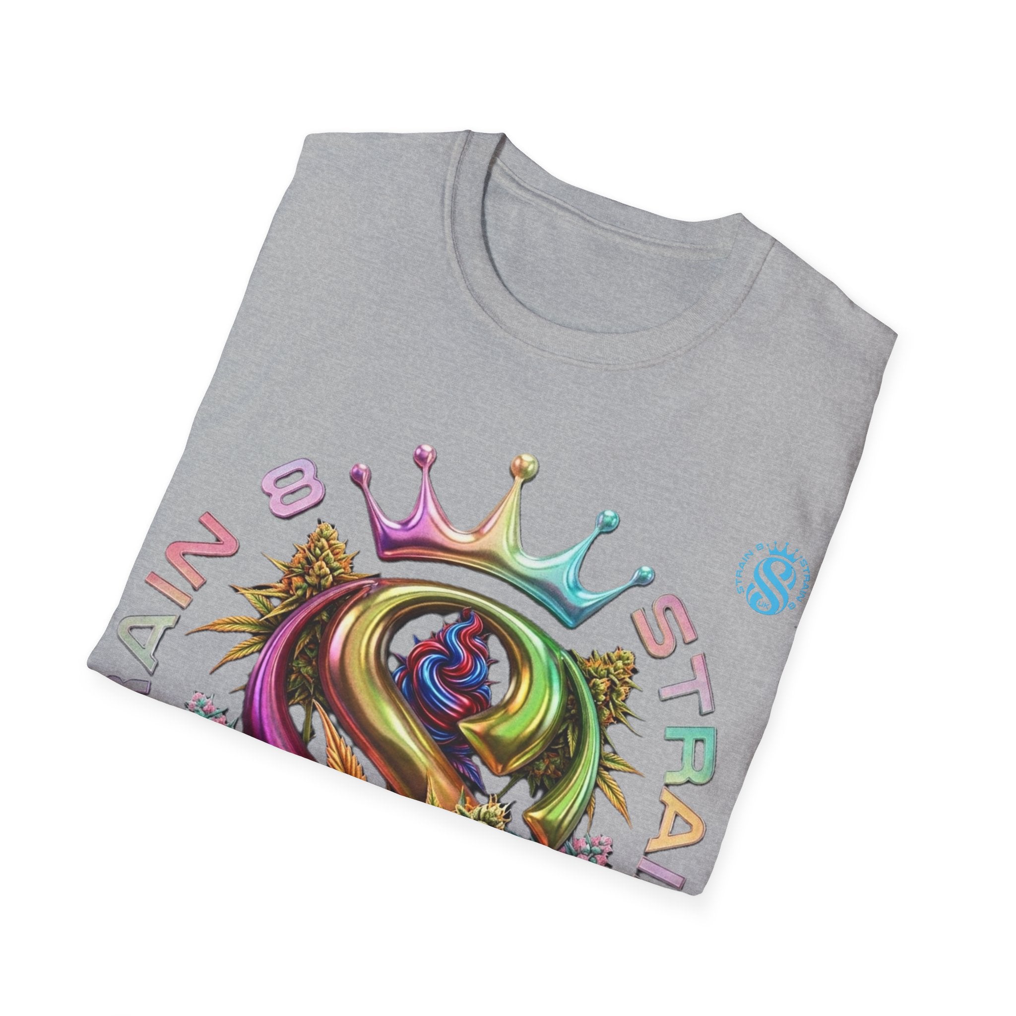 Strain8-UK Logo Crown Graphic T-Shirt — High Grade Cannabis Design