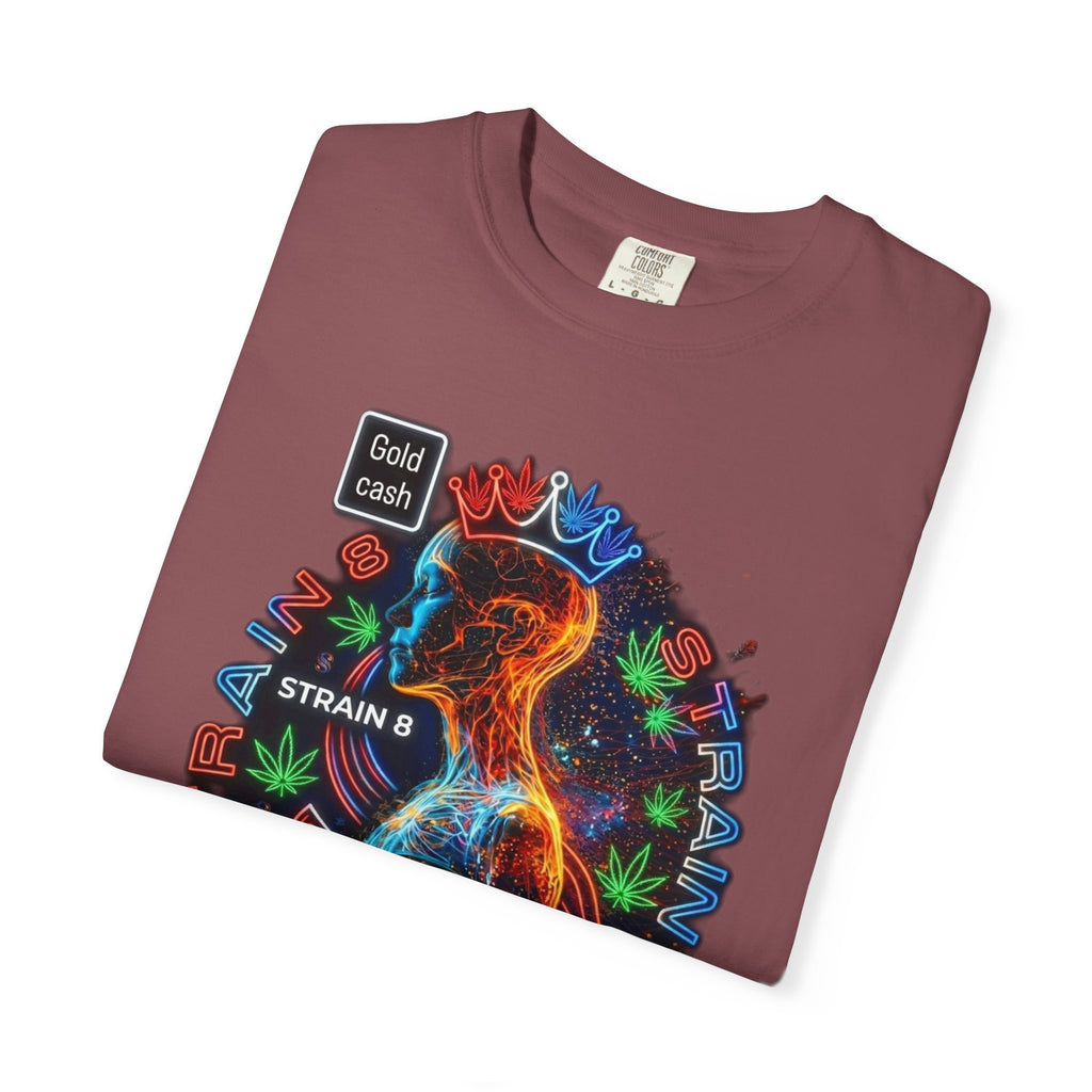 T-Shirt — Psychedelic Crowned Female Energy Glow, Freedom to Grow Graphic Tee (Strain8-UK)