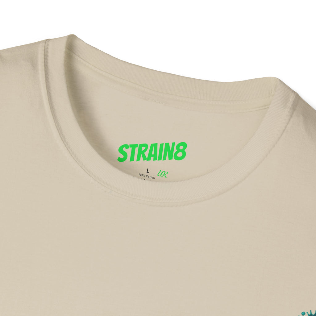 Minimal White T‑Shirt with Small Strain8-UK Chest Emblem — Classic Casual Tee
