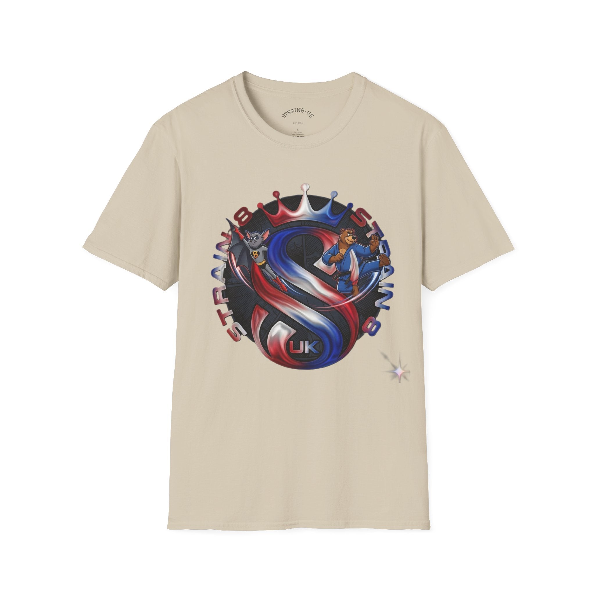 Strongest in the UK T-Shirt — Union Flag Crown Graphic Strain8-UK Tee