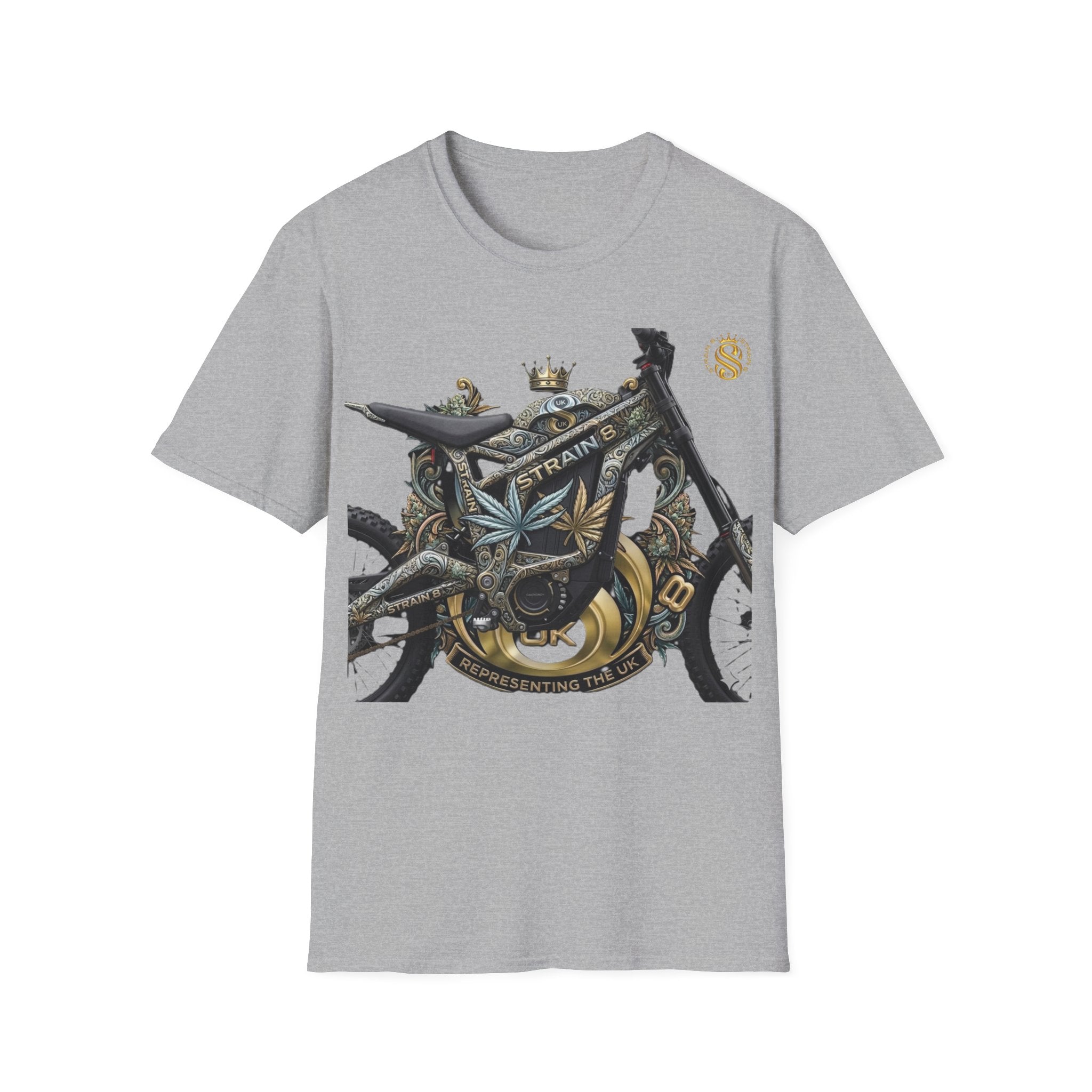 Motorcycle S8-UK Crown Graphic T-Shirt — Vintage Bike Emblem Tee