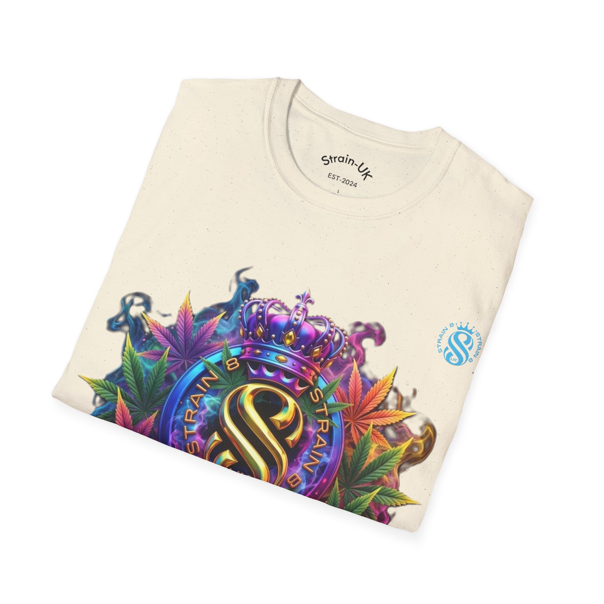 Strain8-UK T-Shirt — Vibrant Floral Design With Original Logo Graphic Tee
