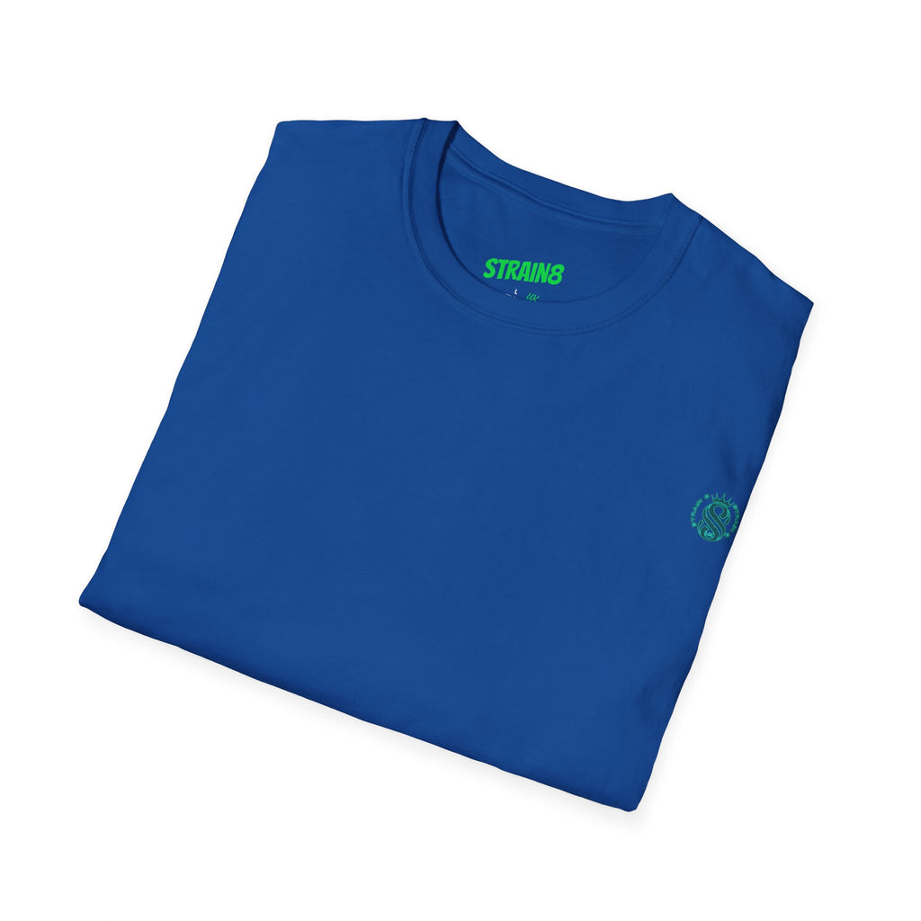 Minimal White T‑Shirt with Small Strain8-UK Chest Emblem — Classic Casual Tee