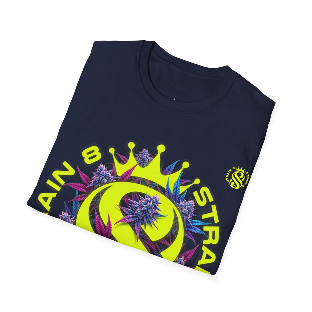 Strain8-UK  T-Shirt — 'Strain8-UK' Crown Cannabis Design with flower T shirt