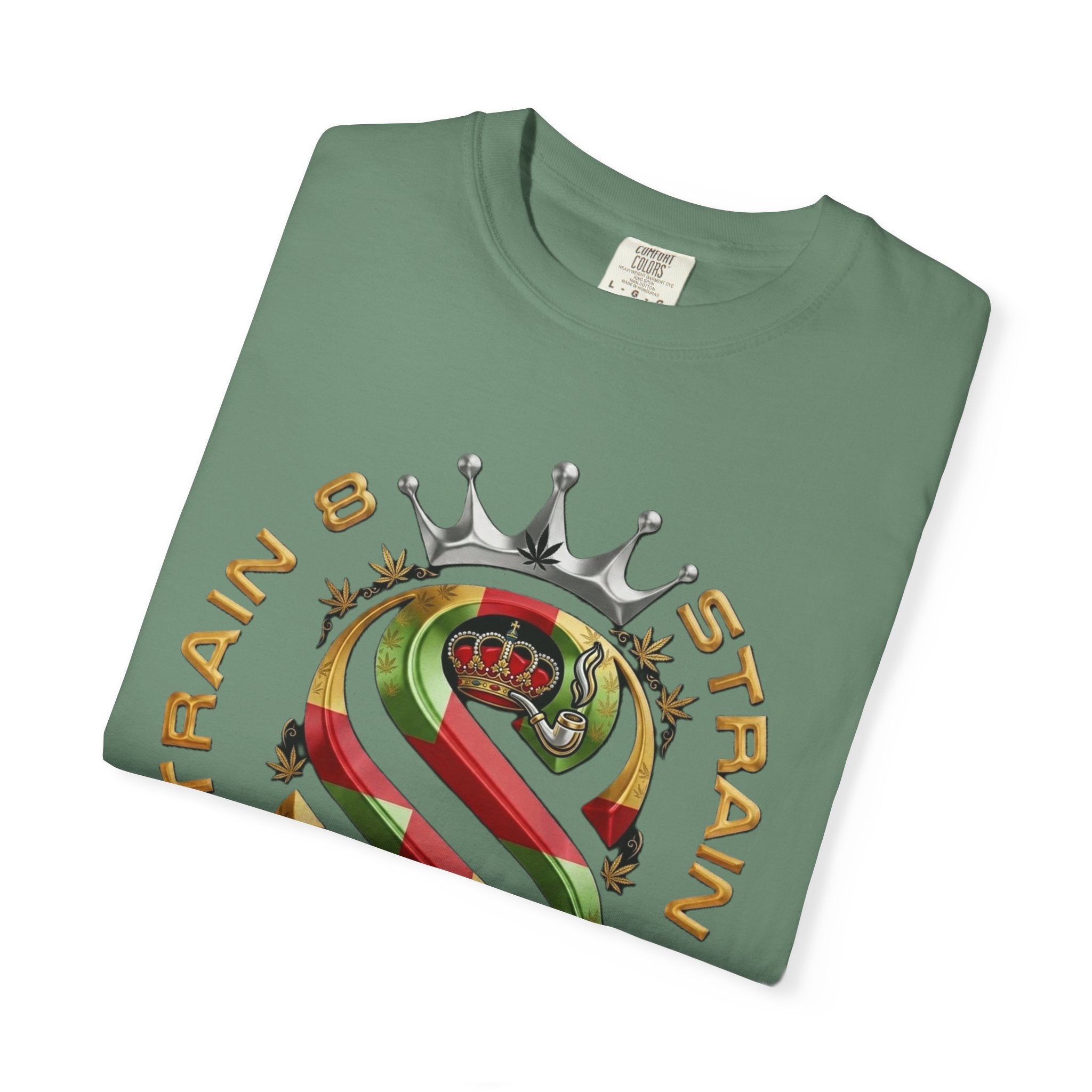 Strain8-UK Crown Logo T-Shirt — St George Cross Mixed With Spanish Flahg-Inspired Graphic Tee