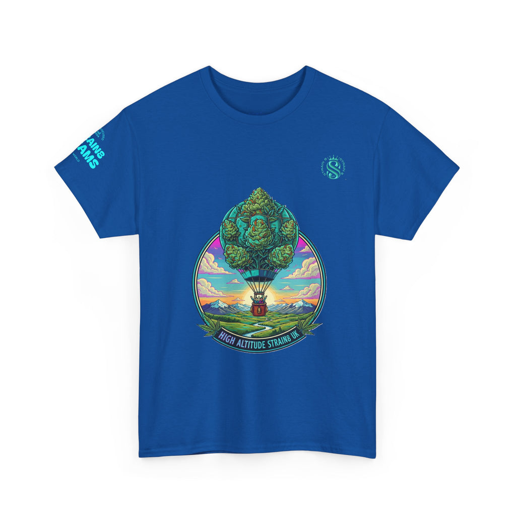 Strain8-UK T-Shirt — "High Altitude Strains" Hot Air Balloon Tree Graphic Tee
