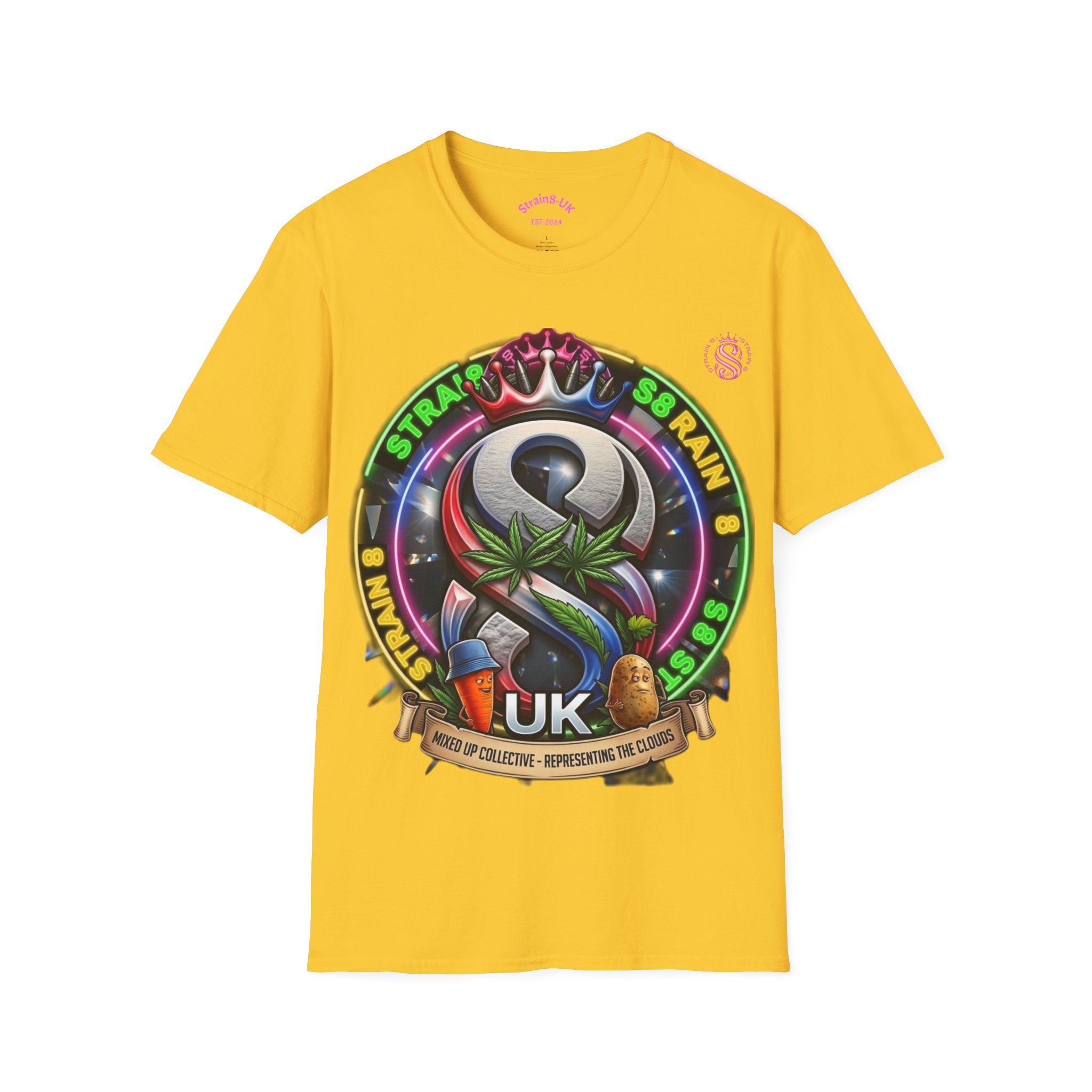 Strain8-UK Ted&Fred Special UK Logo T-Shirt — Cannabis Emblem Graphic Tee