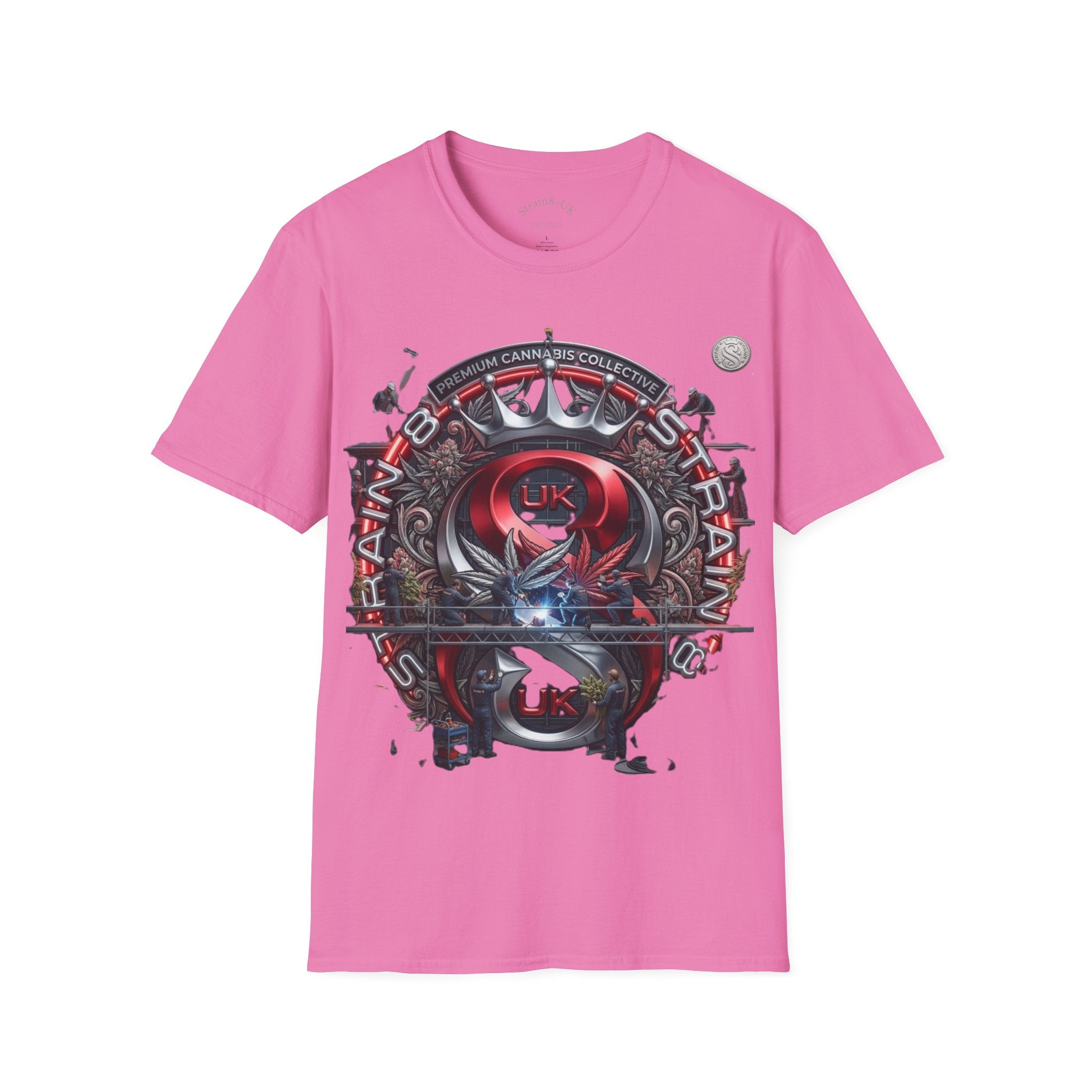 Strain8-UK Under construction T-Shirt — S8-UK in design Crest Design