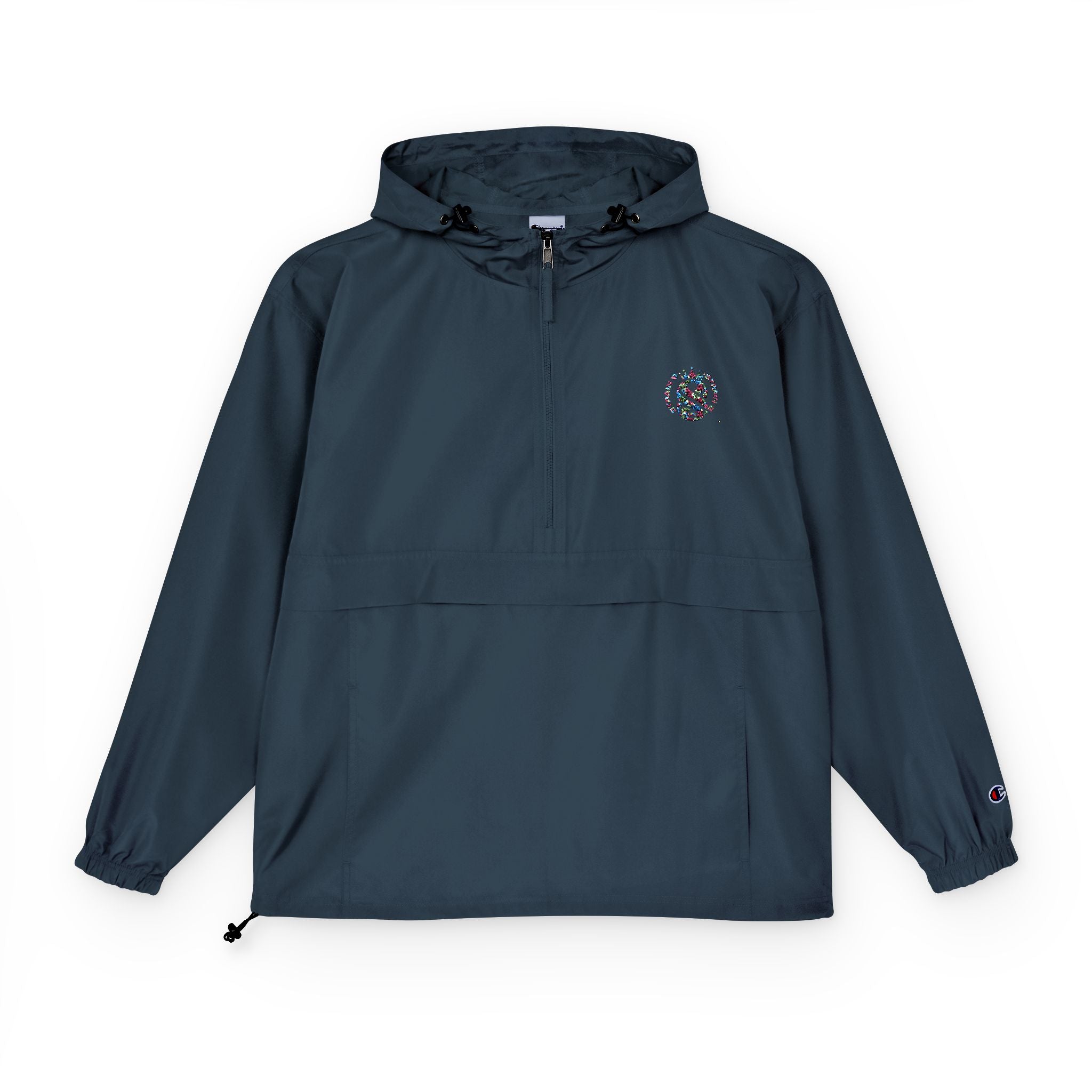 Strain8-uk Packable Orange Anorak Jacket with Script 'S8 Crest