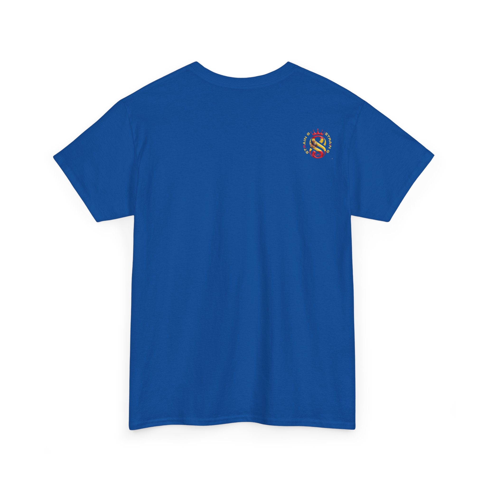 Strain8-UK Dreams 2024 St george cross & spanish flag original logo Tee — Graphic Band Tour Style T‑Shirt
