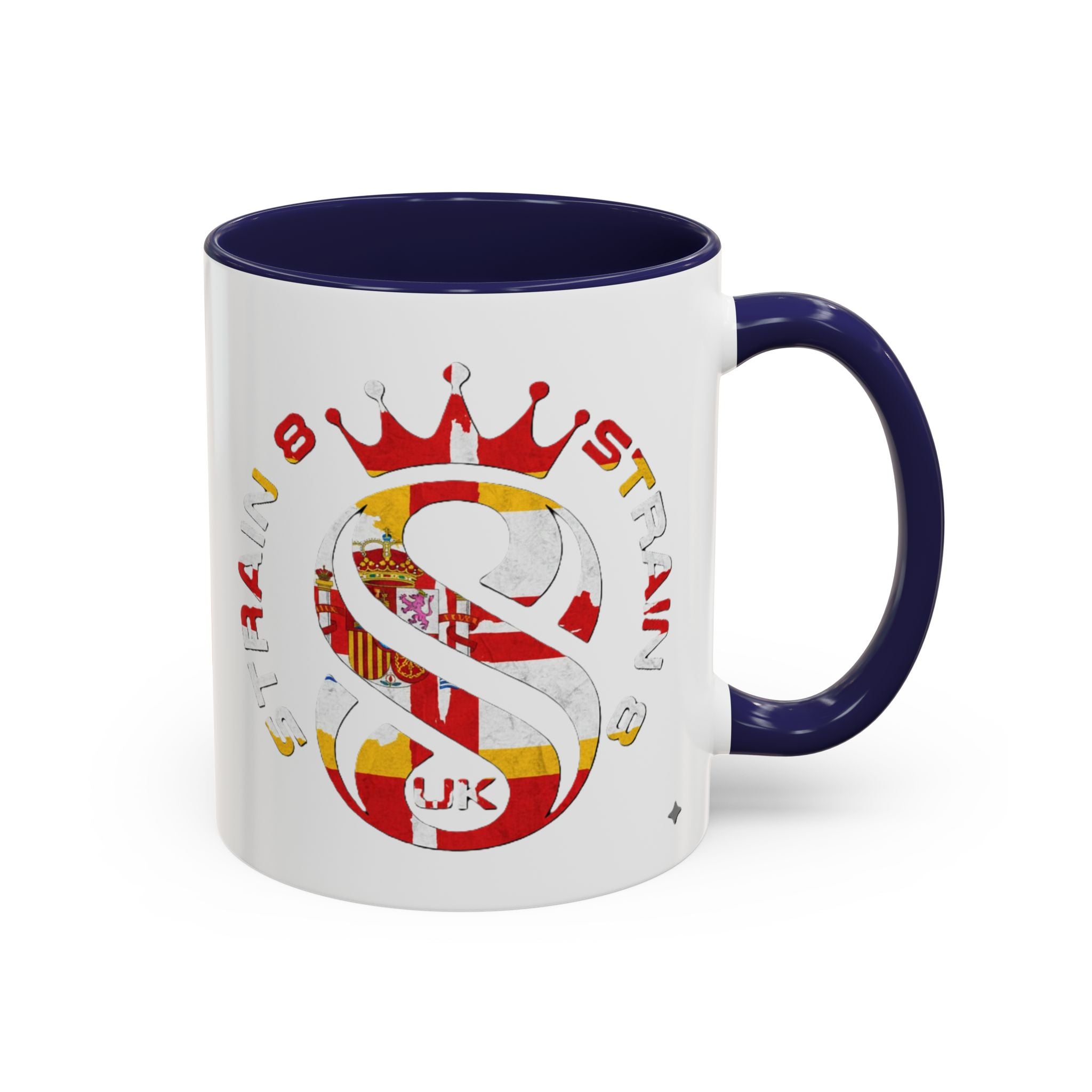 Strain8-UK Fully Spanglish Pride Accent Coffee Mug — 'Soy Español' Crown Monogram (11/15oz)